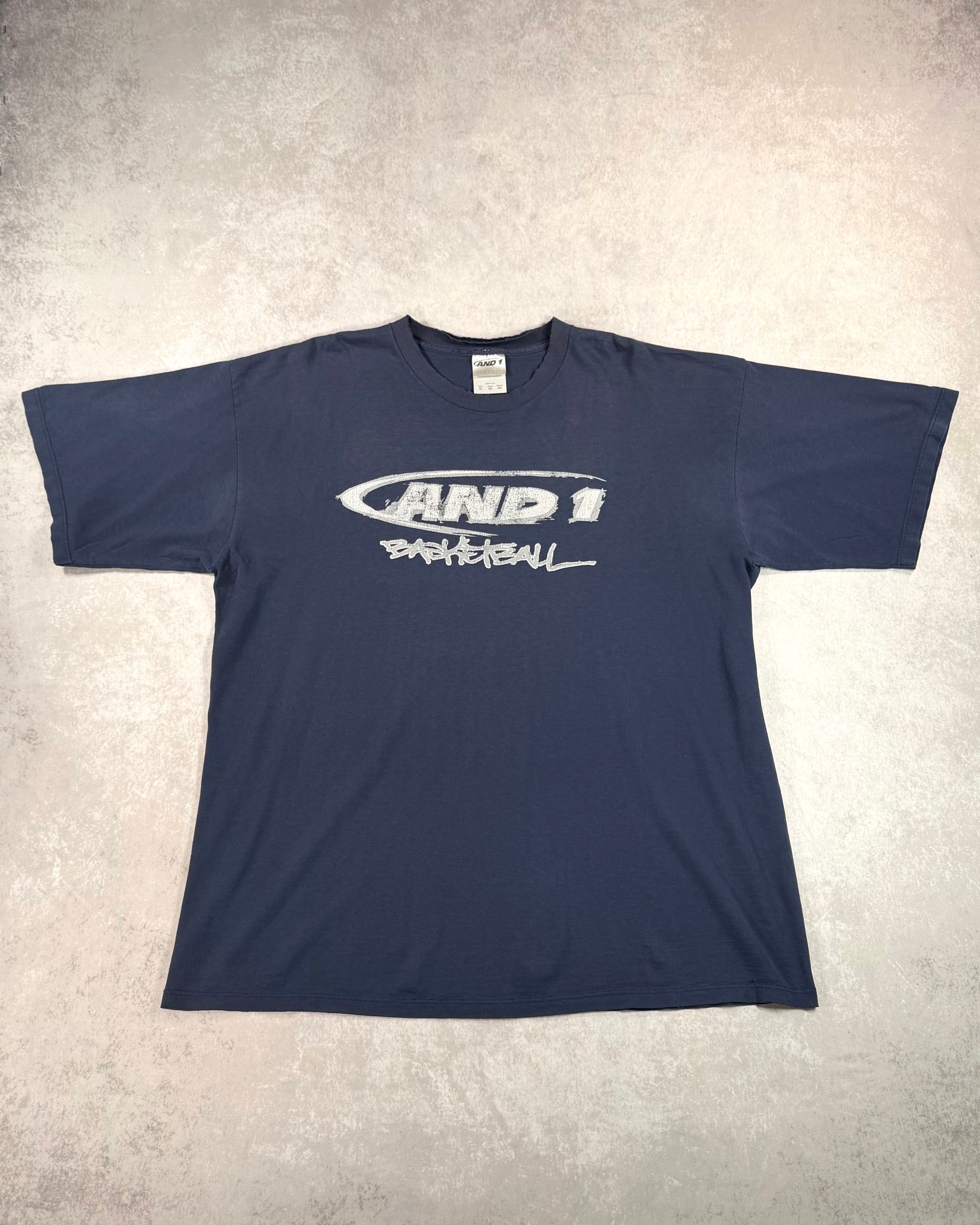 Vintage Y2K AND1 Basketball T-Shirt Navy (XL)