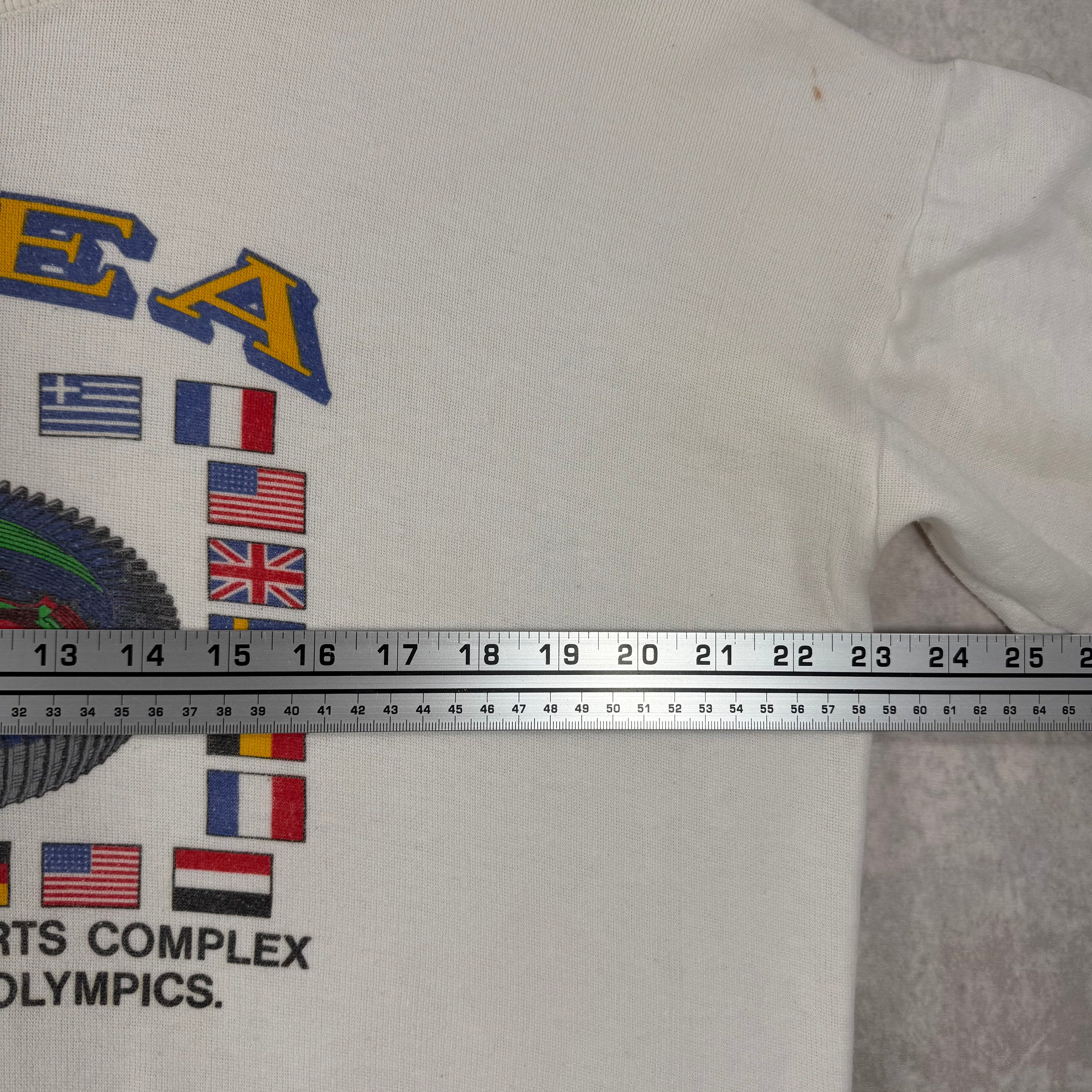 Vintage 1988 Korea Seoul Olympics Crewneck Sweatshirt White (M)