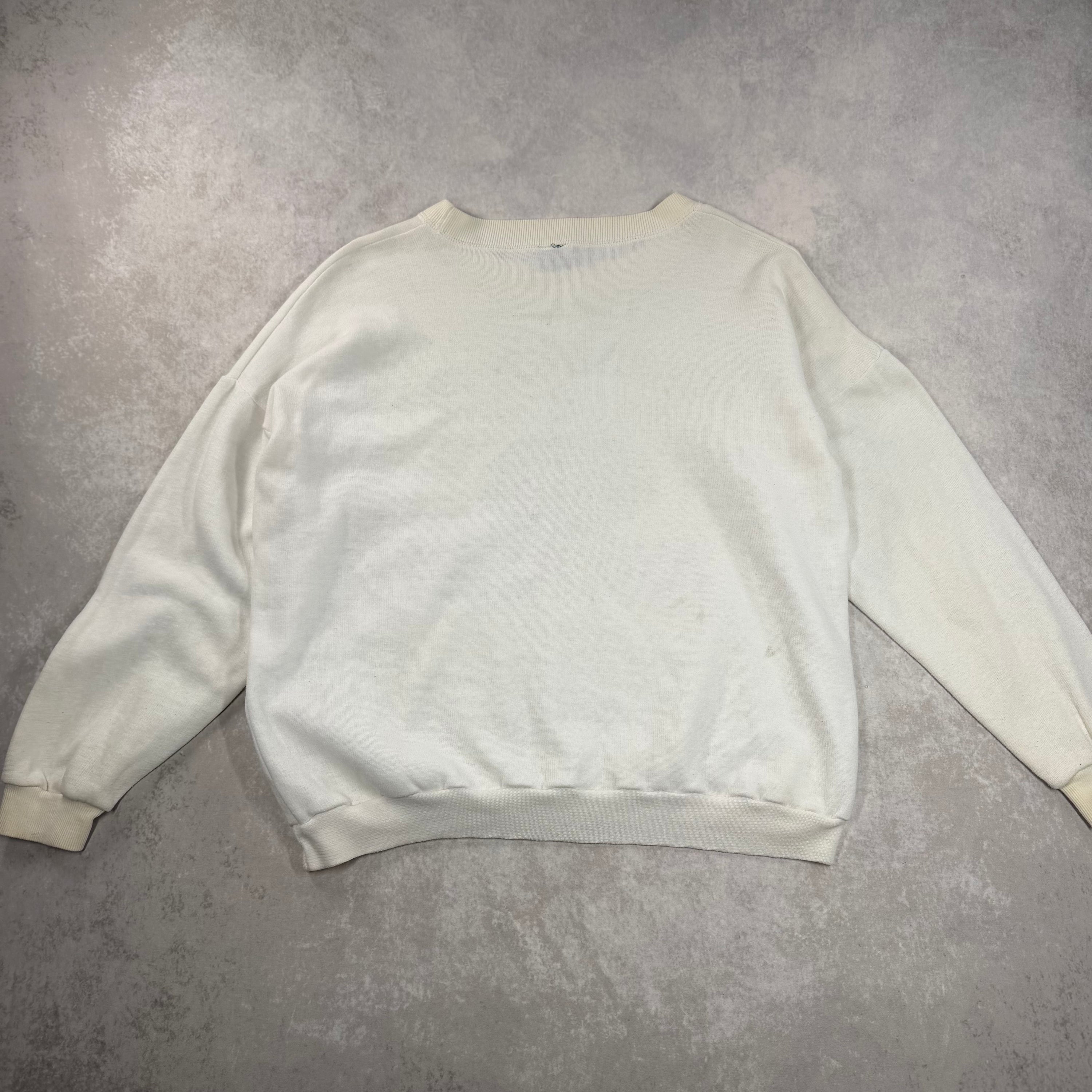 Vintage 1988 Korea Seoul Olympics Crewneck Sweatshirt White (M)