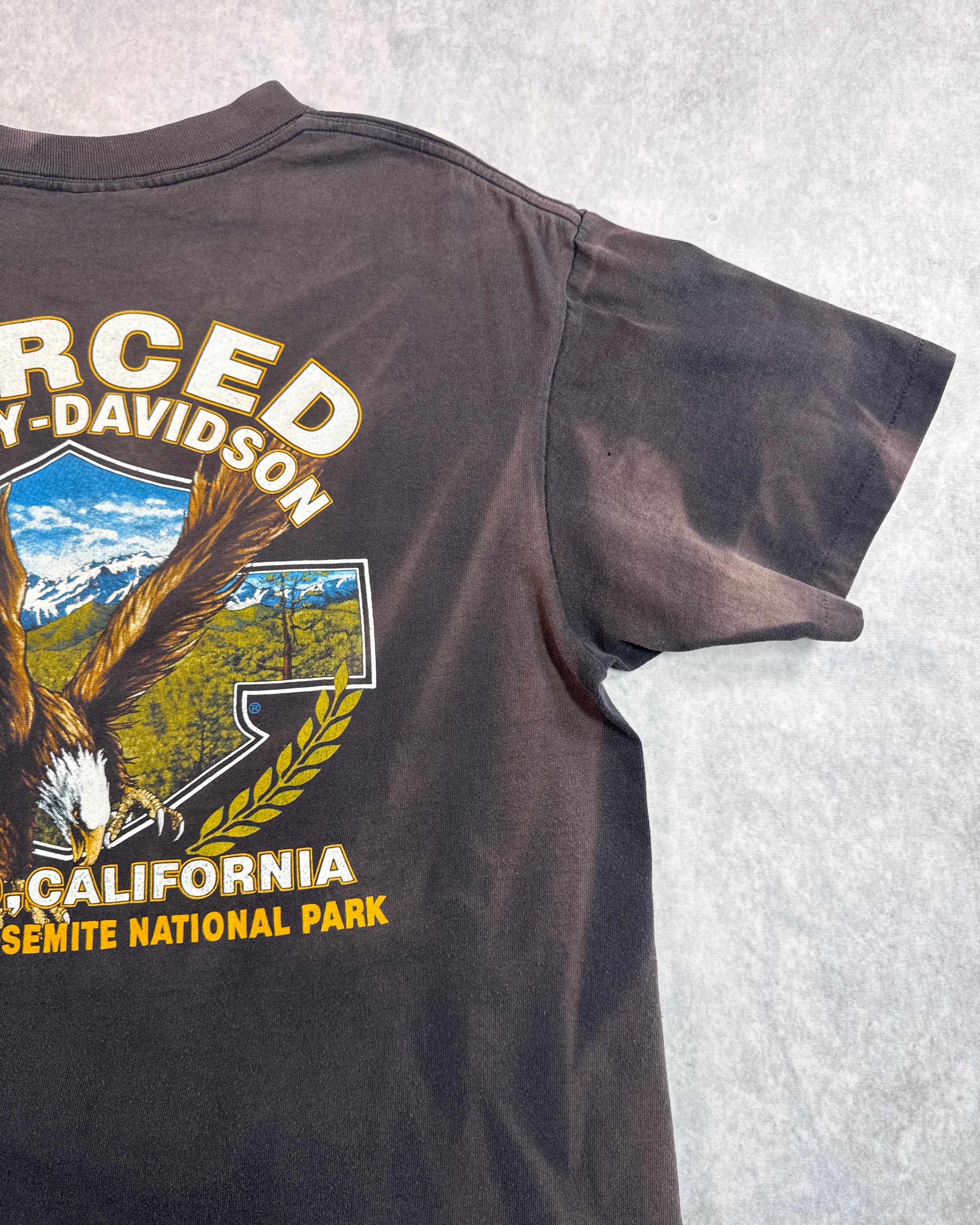 Vintage 1991 Harley Davidson 3D Emblem "Righteous Ruler" Faded T-Shirt (L)