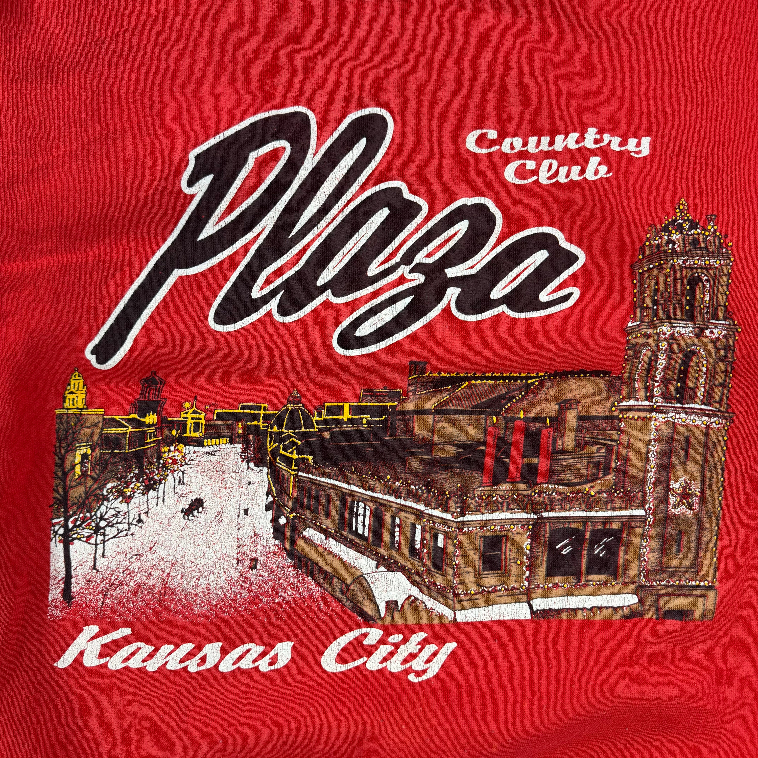 Vintage 90’s Kansas City Plaza Country Club Crewneck Sweatshirt Red (L)