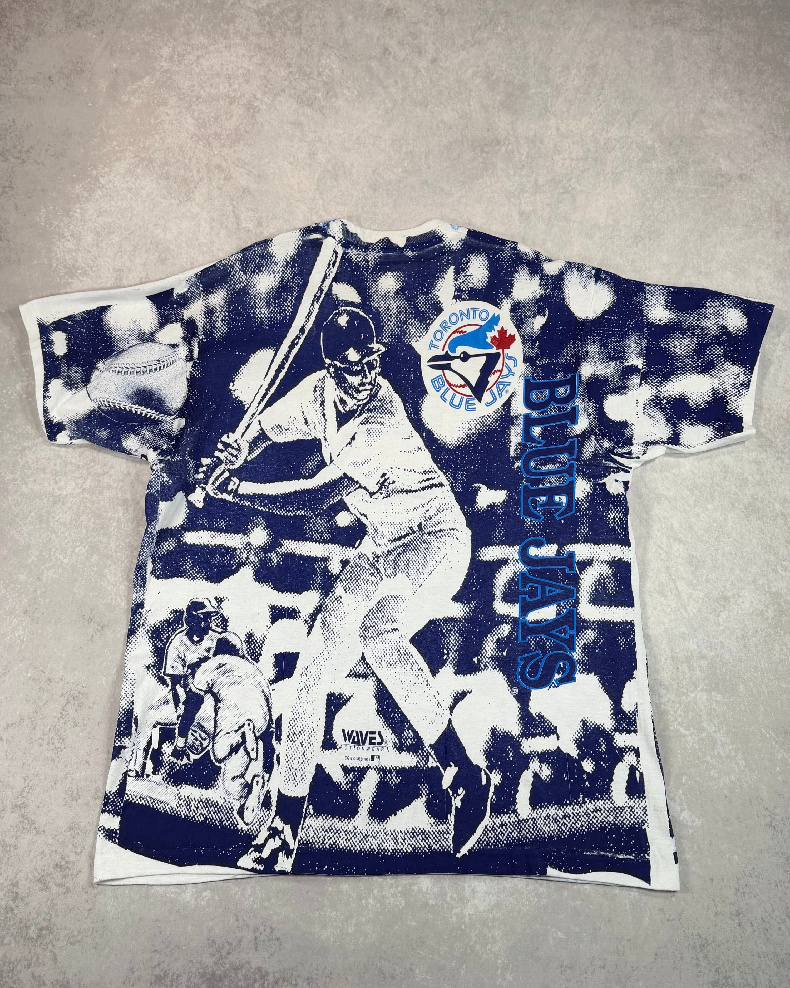 Vintage 1991 Toronto Blue Jays AOP T-Shirt (XL)