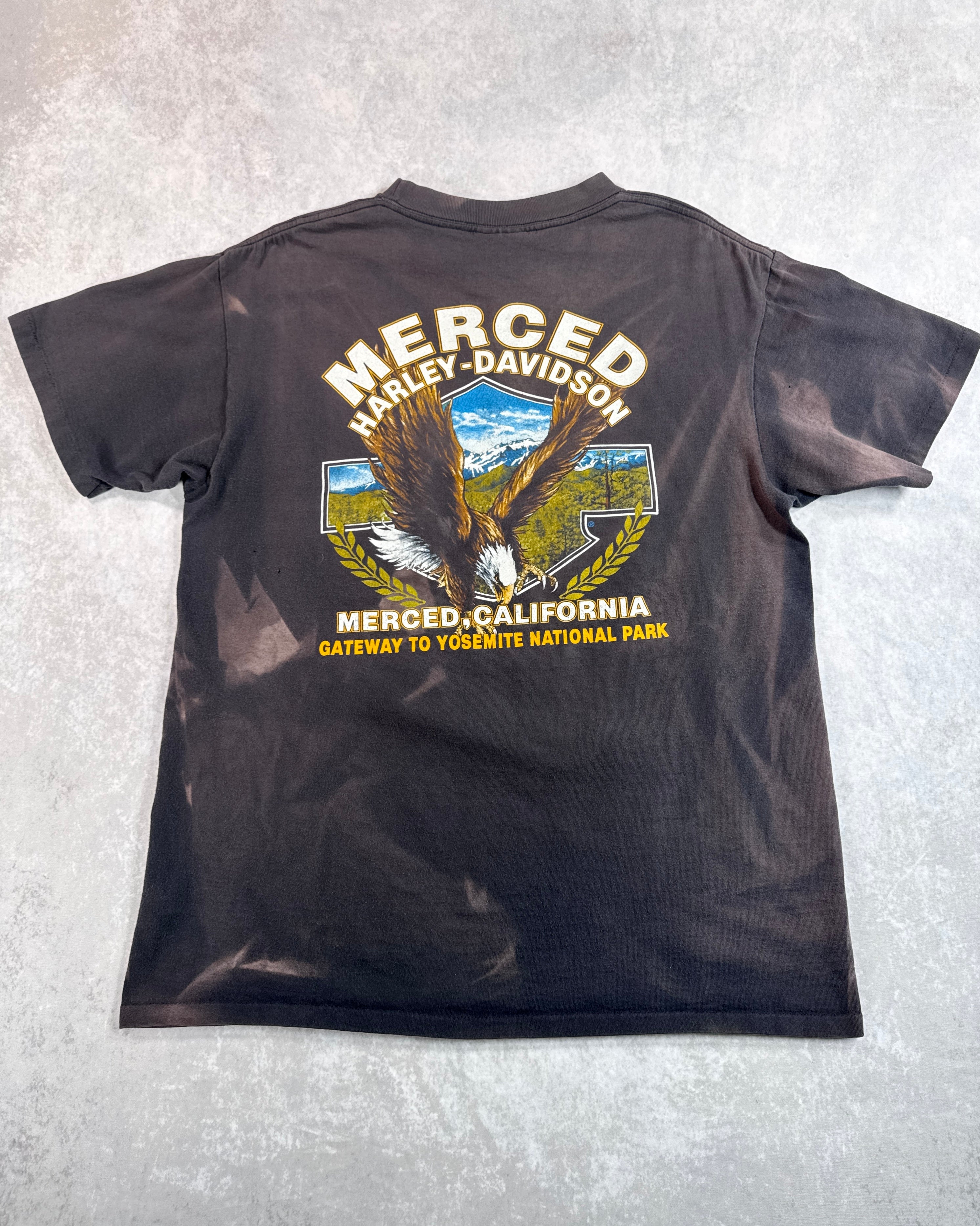 Vintage 1991 Harley Davidson 3D Emblem "Righteous Ruler" Faded T-Shirt (L)