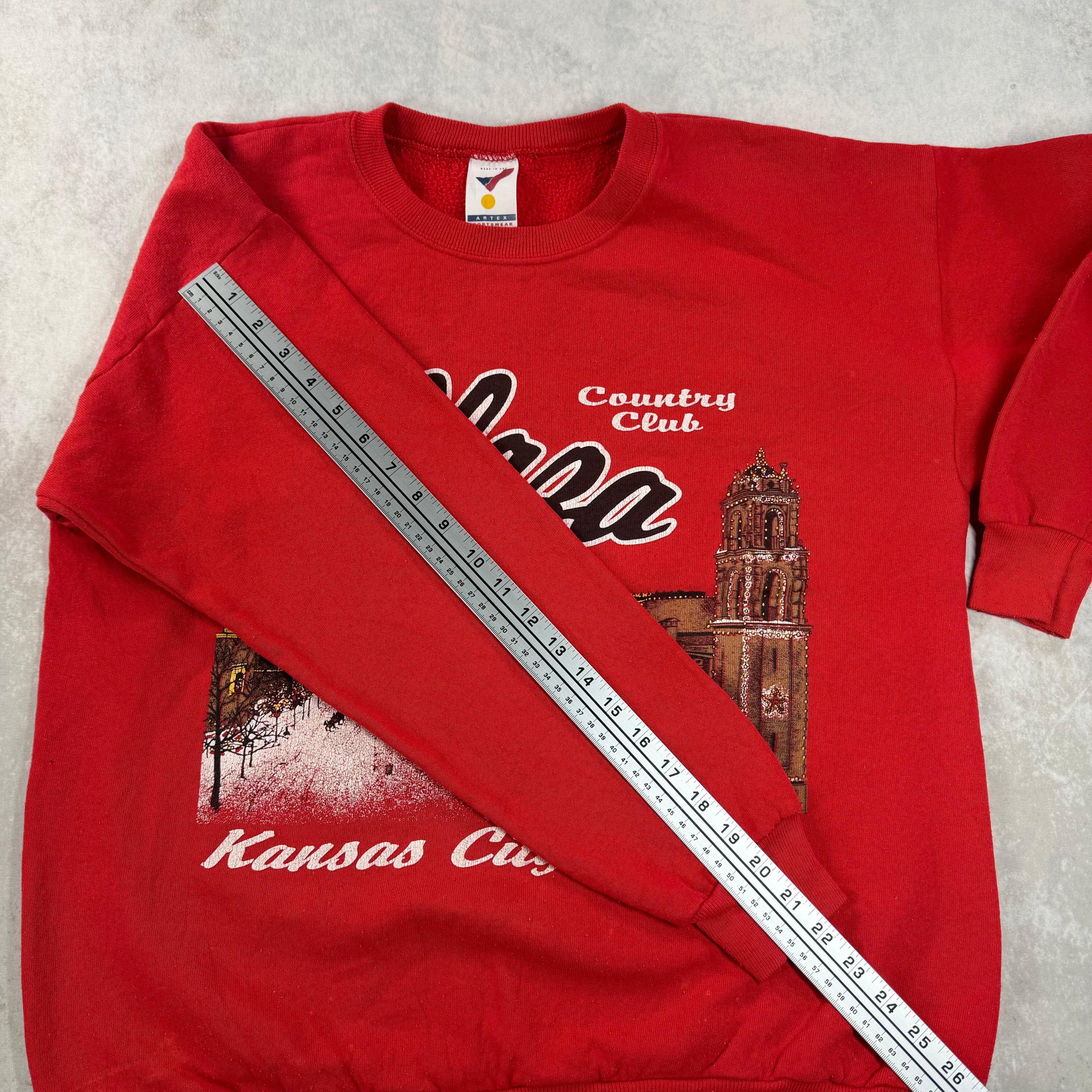 Vintage 90’s Kansas City Plaza Country Club Crewneck Sweatshirt Red (L)