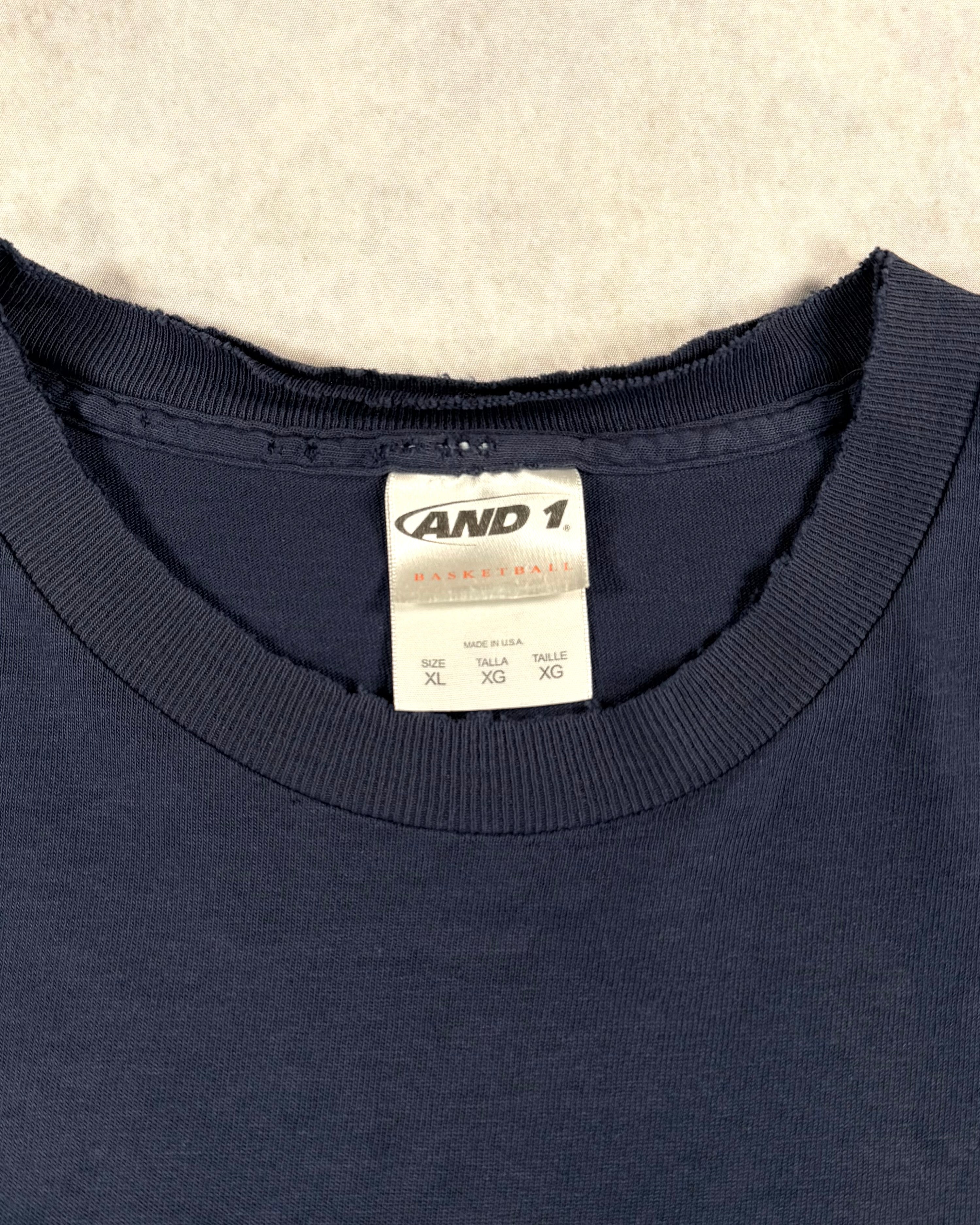 Vintage Y2K AND1 Basketball T-Shirt Navy (XL)