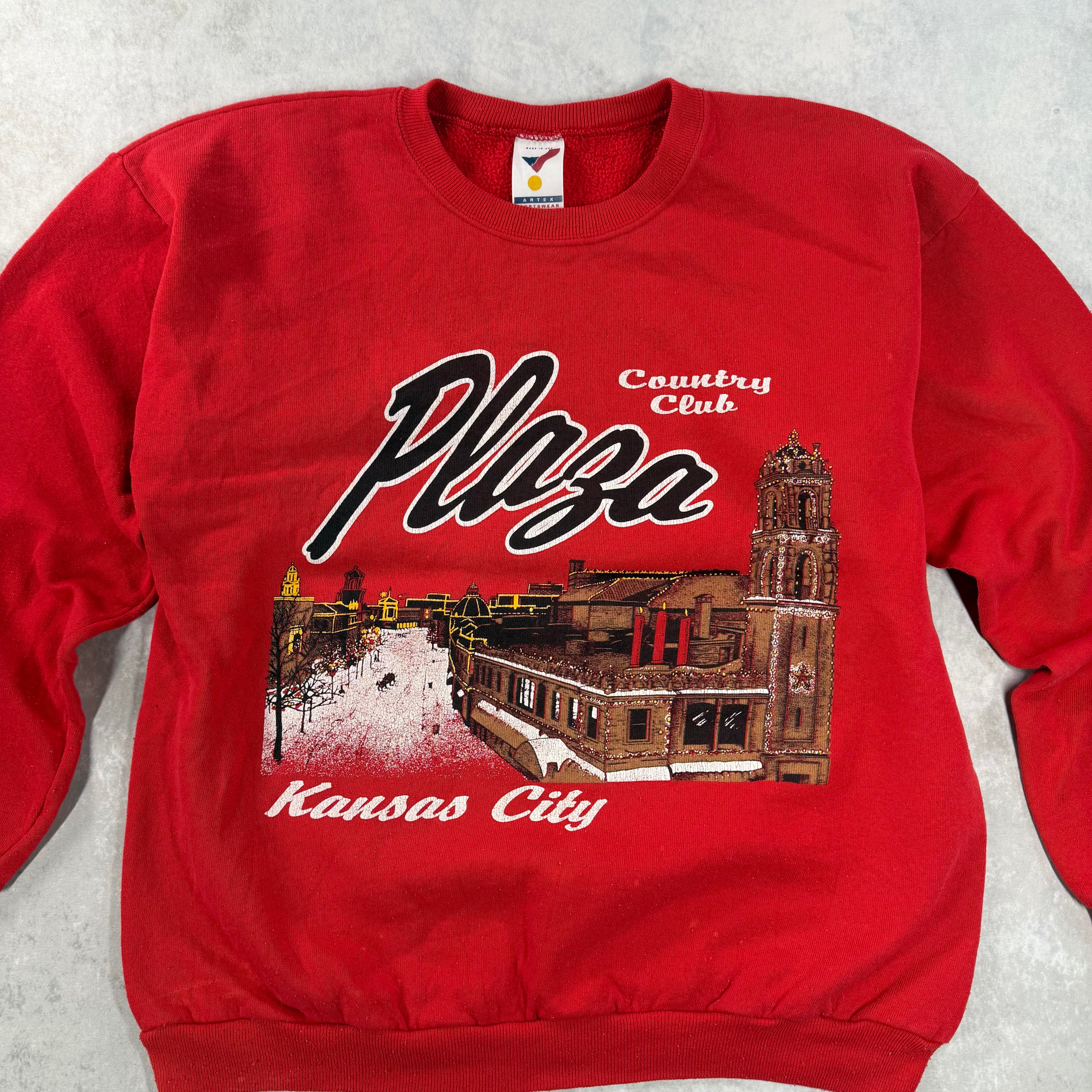 Vintage 90’s Kansas City Plaza Country Club Crewneck Sweatshirt Red (L)
