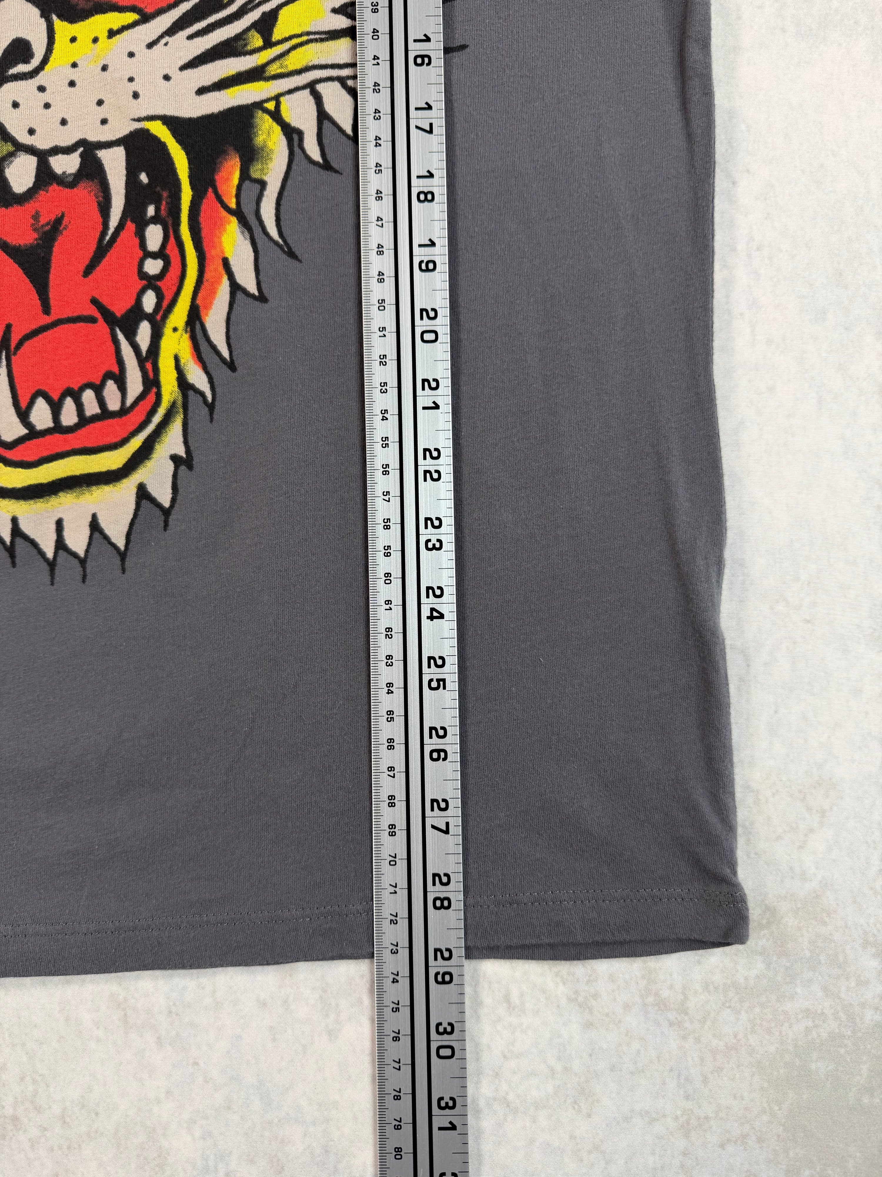 Vintage 2000’s Ed Hardy by Christian Audigier Tiger Longsleeve Shirt Grey (L)