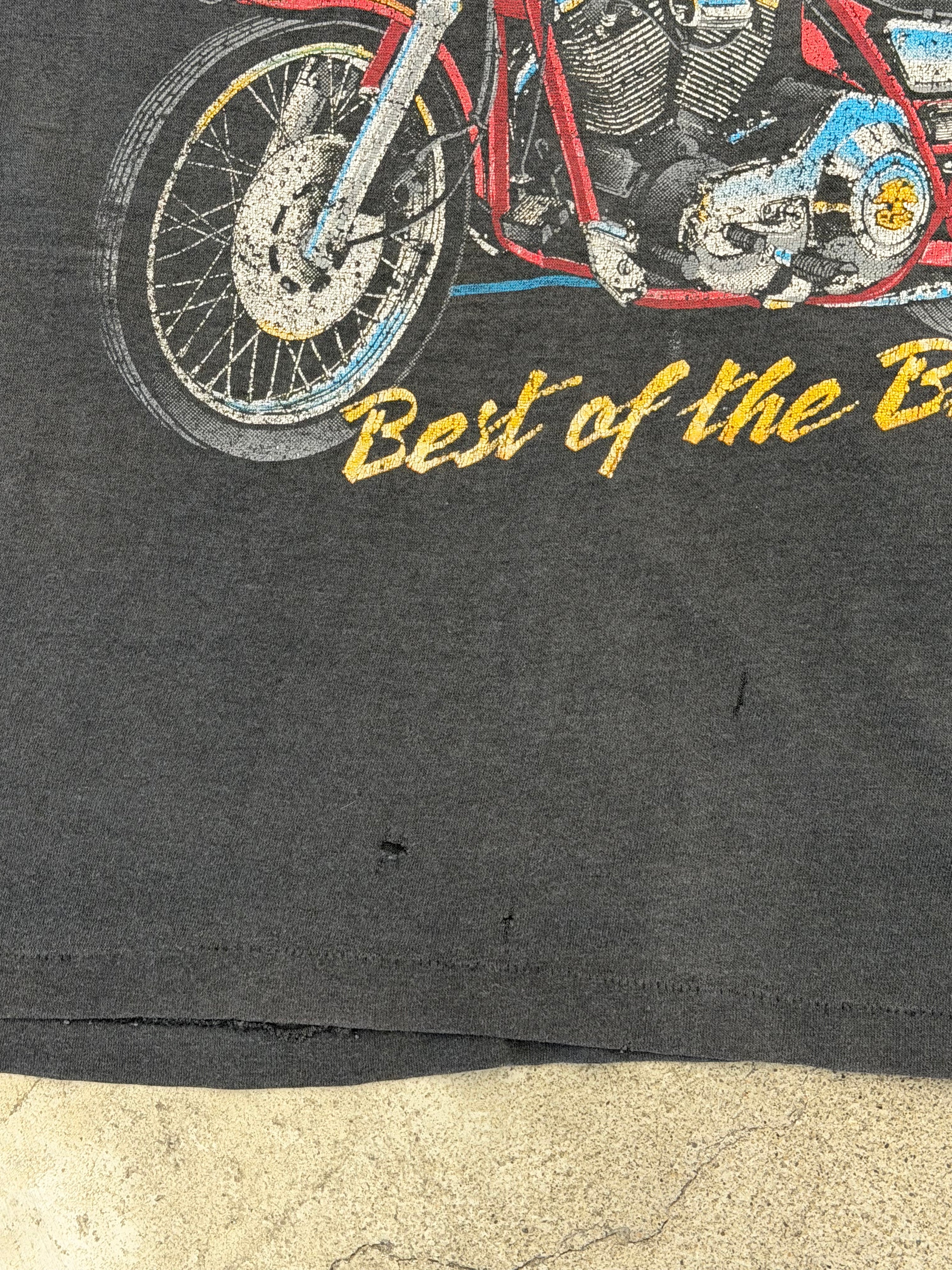 Vintage 1988 Harley Davidson "Best of the Breed" T-Shirt Faded Black (L)