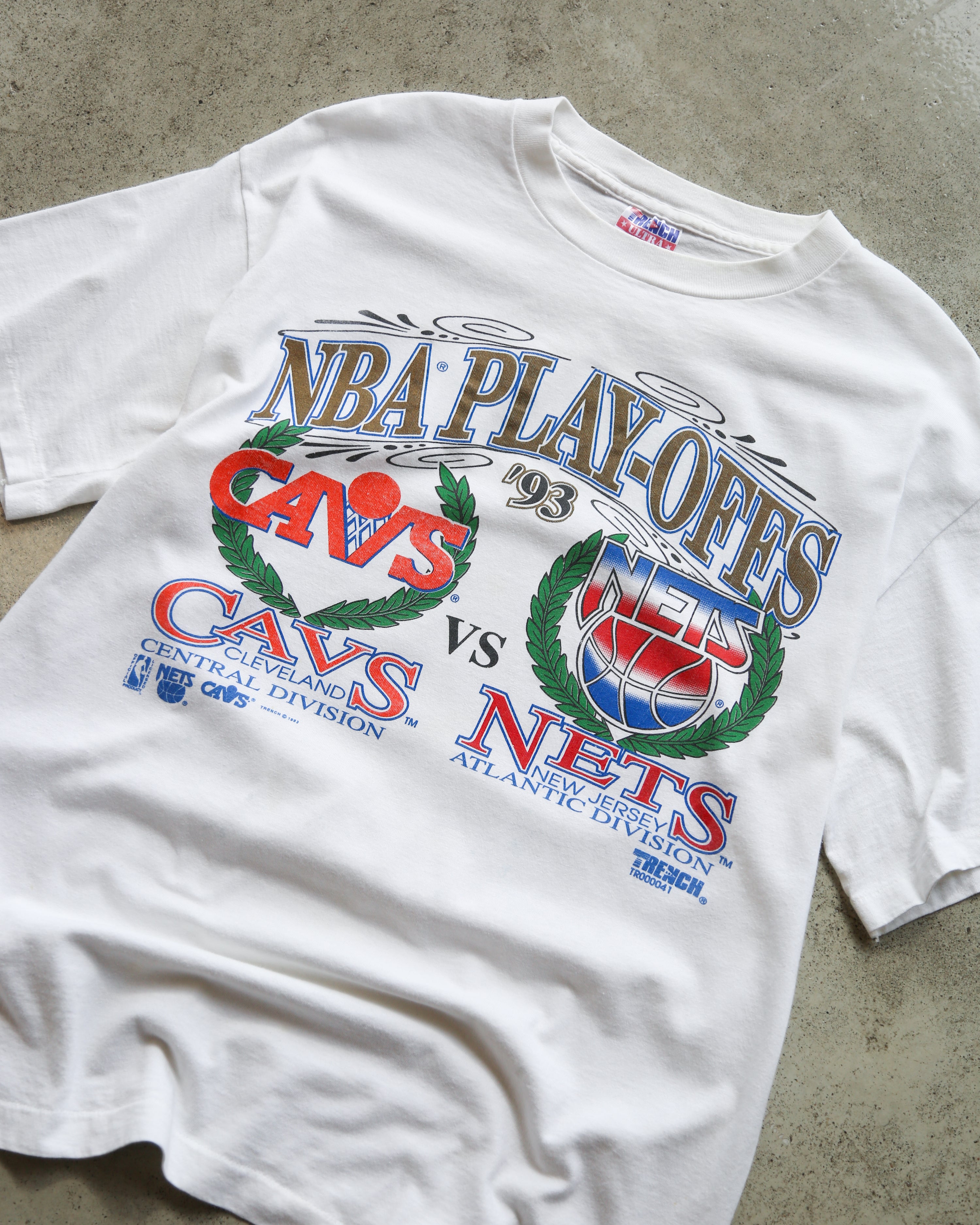 NBA Playoffs 1993 Cavs VS Nets T-Shirt White (L)