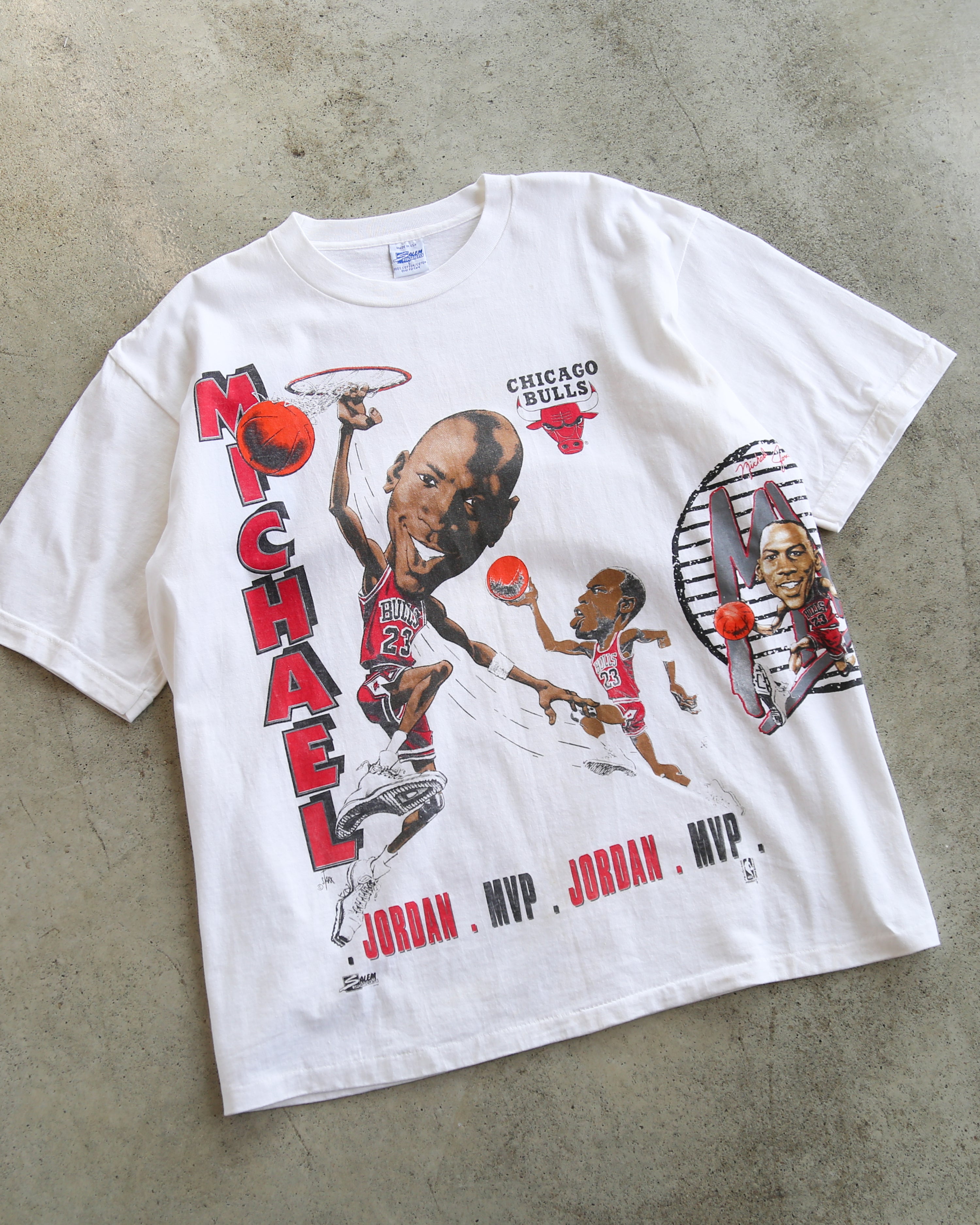 Chicago Bulls Salem Jordan Caricature AOP T-Shirt White (L)