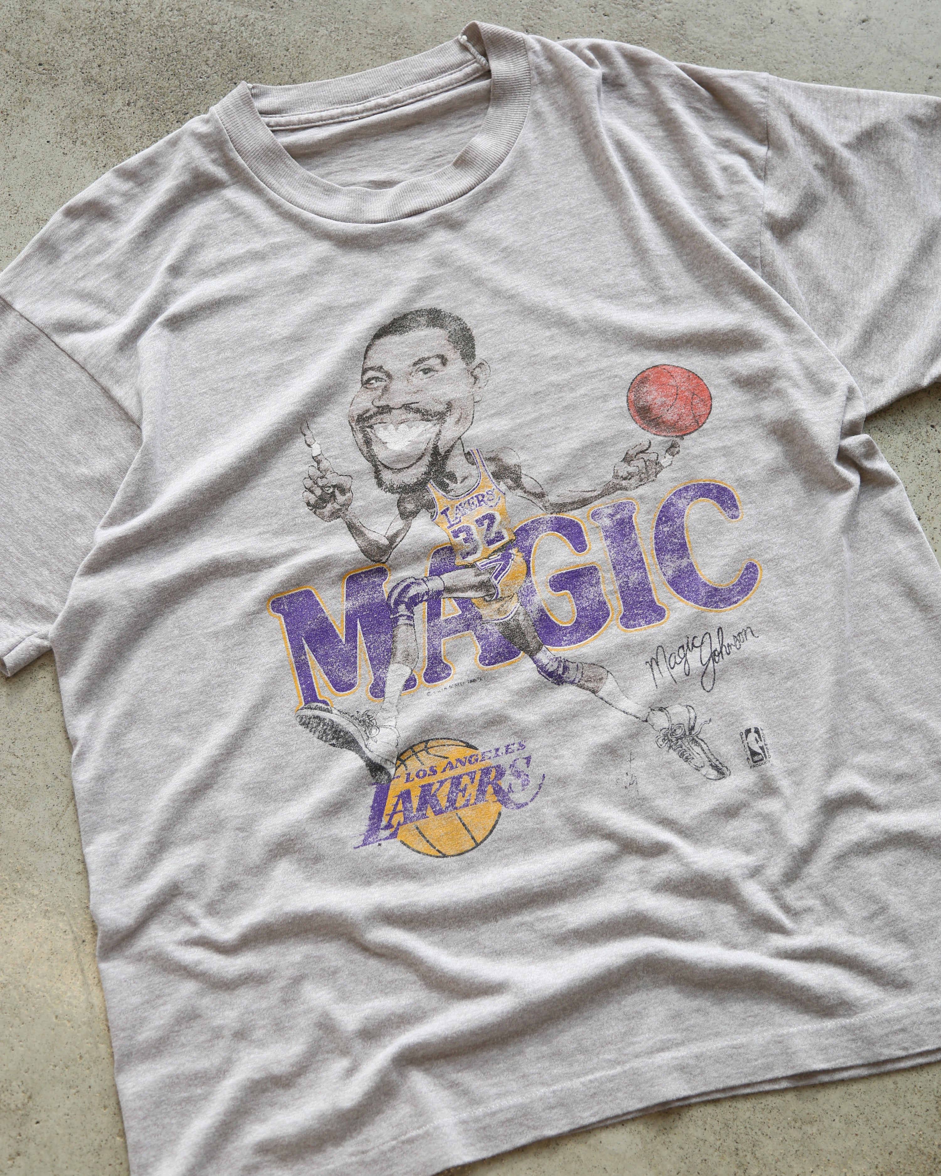 Magic Johnson Lakers Caricature T-Shirt Grey (L)