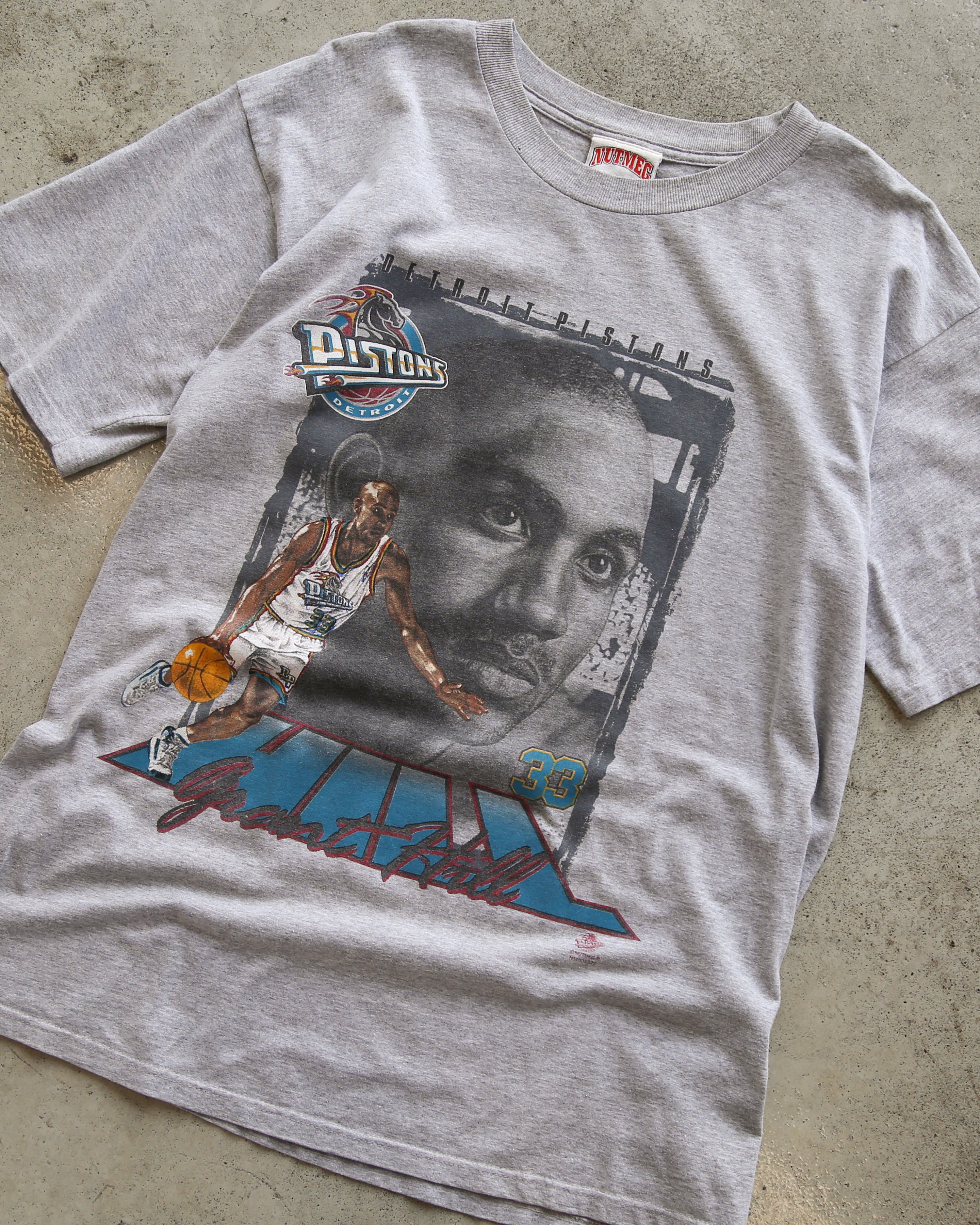 Grant Hill Detroit Pistons NBA T-Shirt Grey (XL)