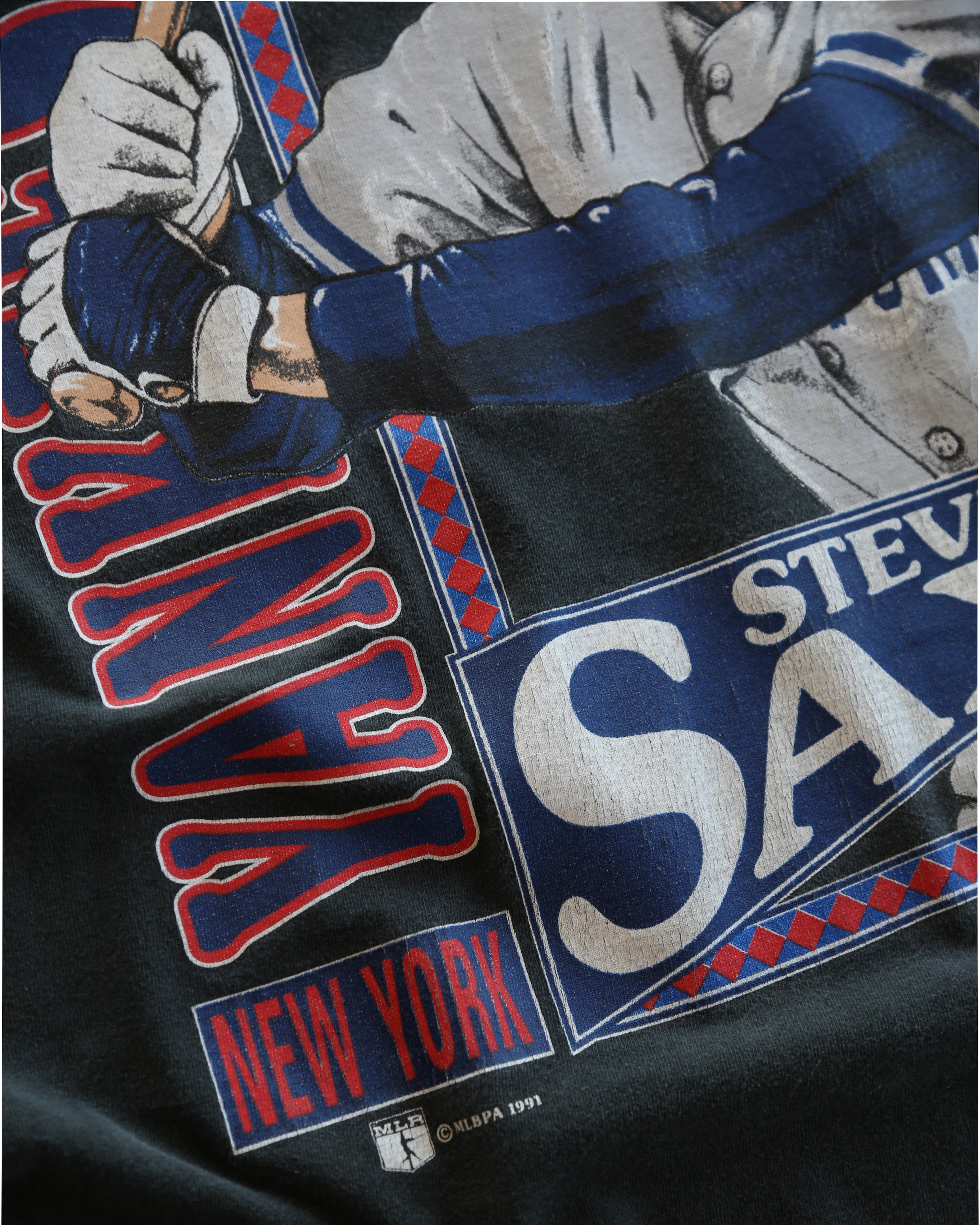 Vintage 1991 Yankees Steve Sax Nutmeg Player T-Shirt (L)