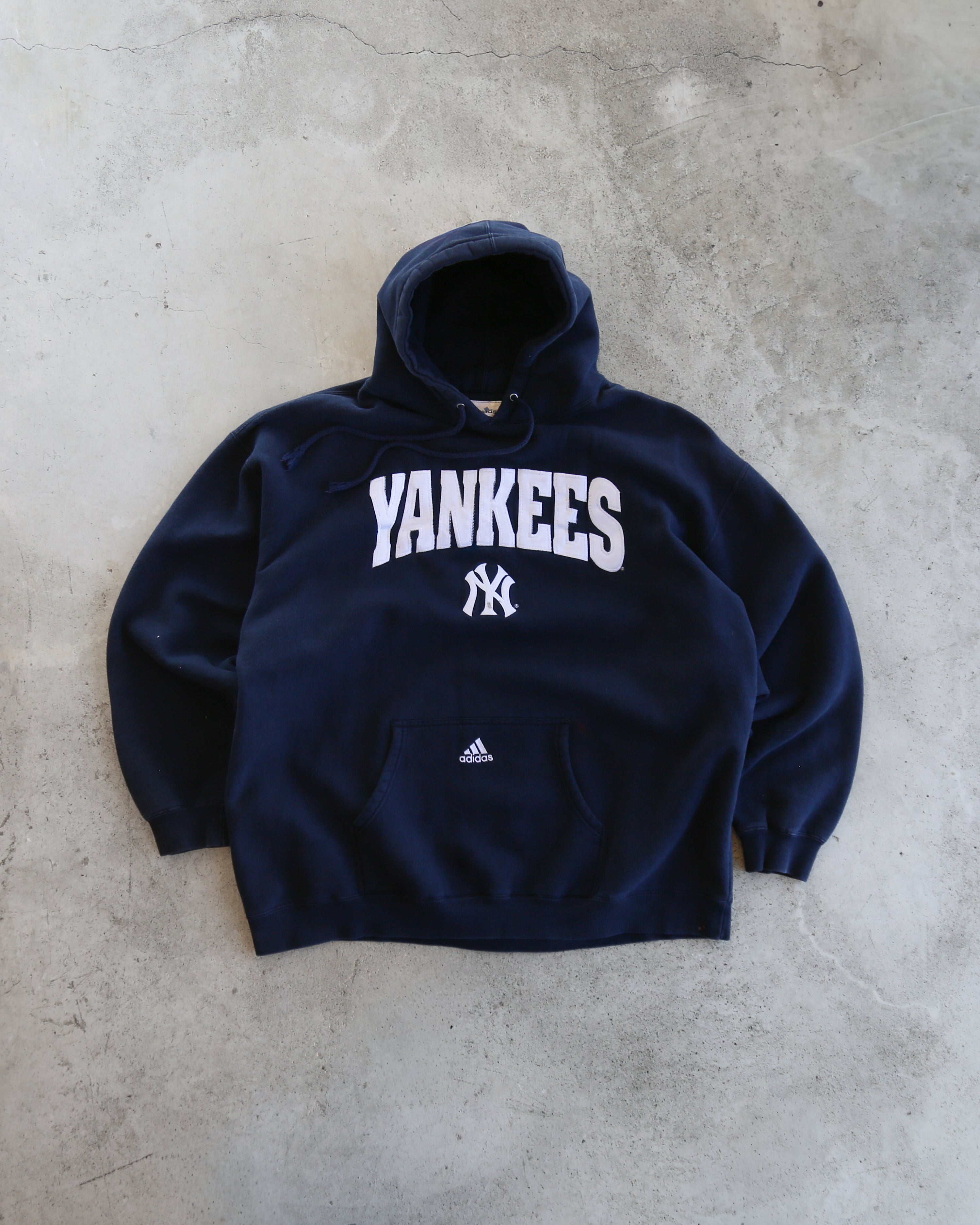 Vintage Yankees Adidas Hoodie Navy (XXL)