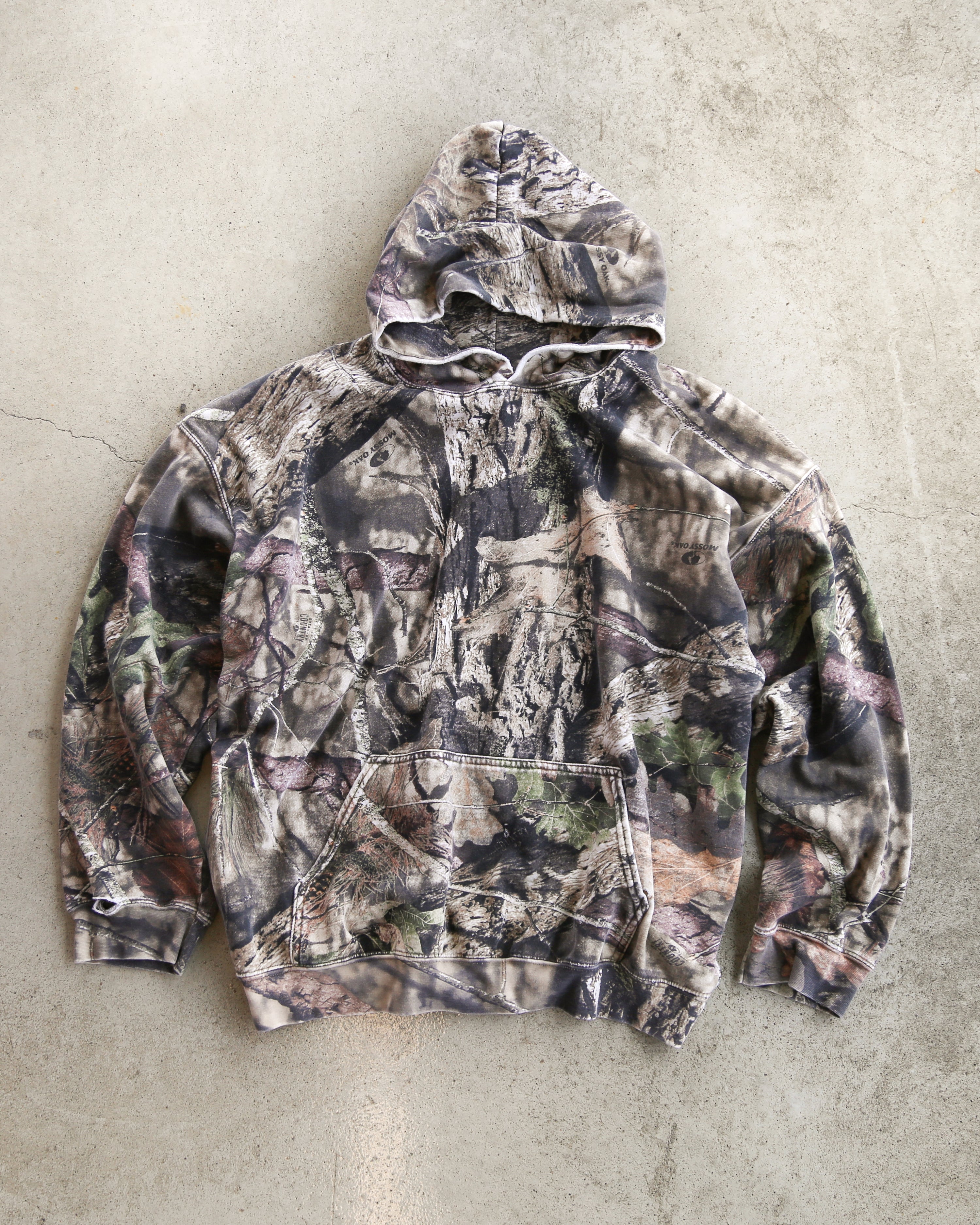 Vintage Mossy Oak Real Tree Camouflage Hoodie (L)