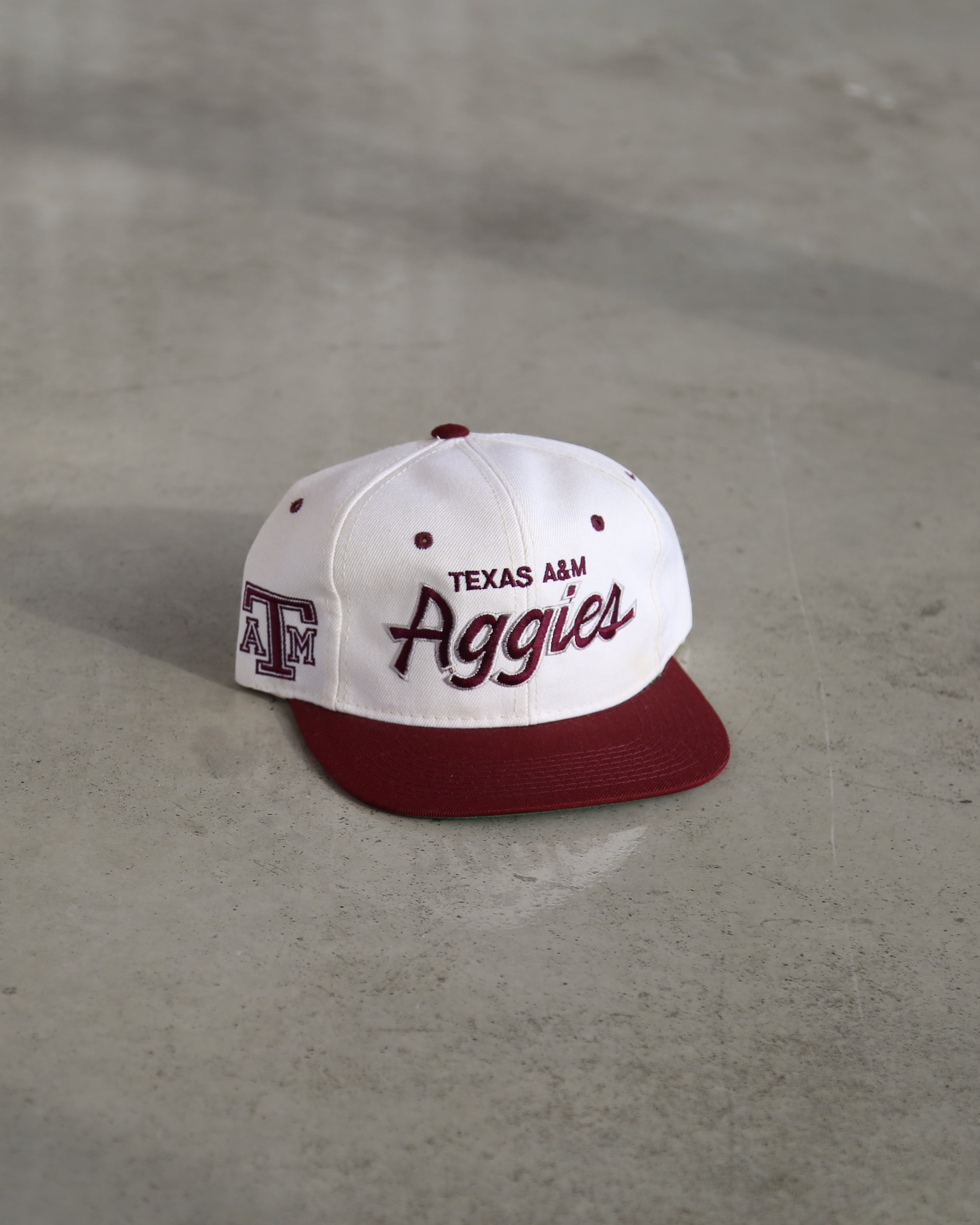 Vintage 90s Texas A&M Aggies Sports Specialties Script Snapback Hat