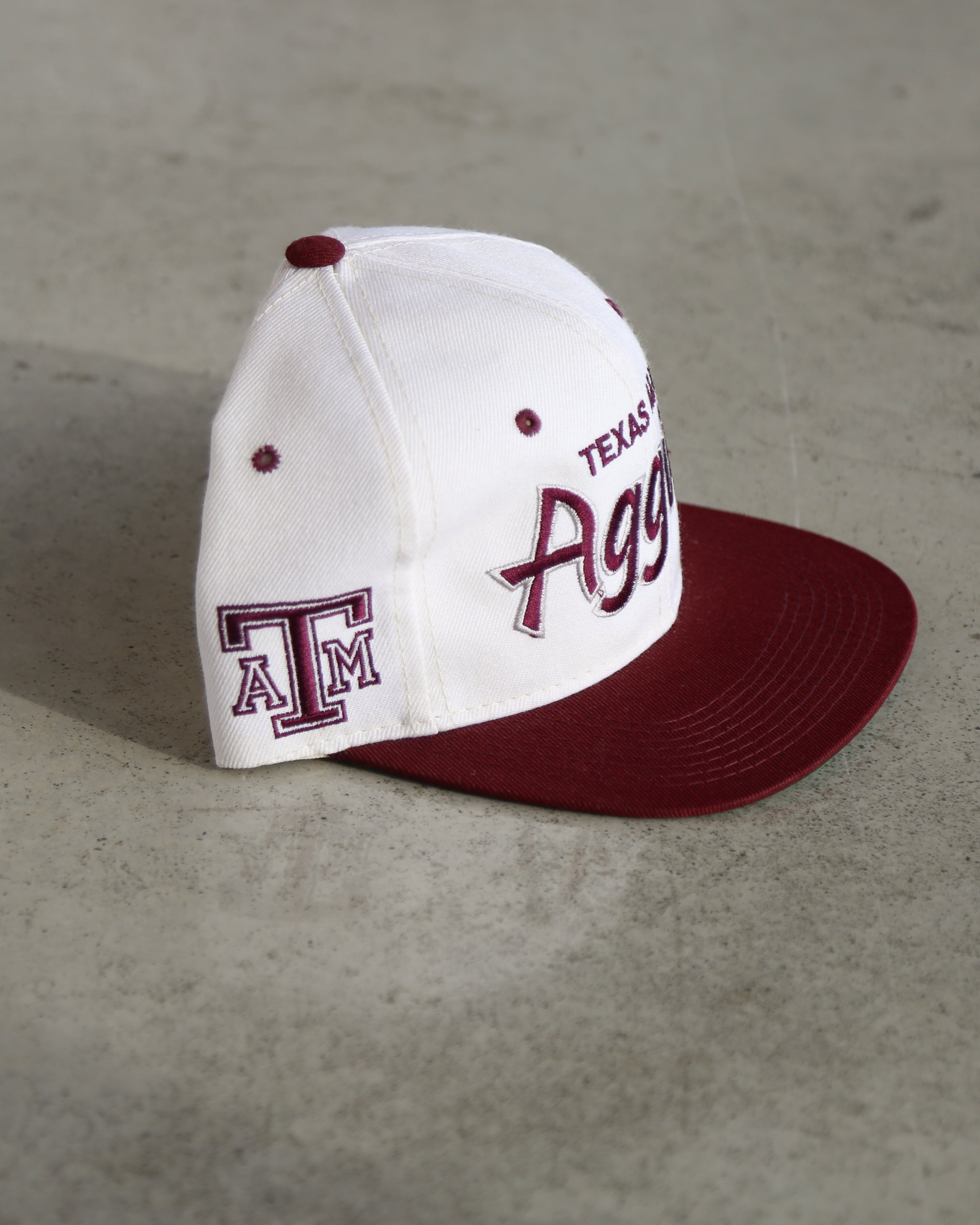 Vintage 90s Texas A&M Aggies Sports Specialties Script Snapback Hat