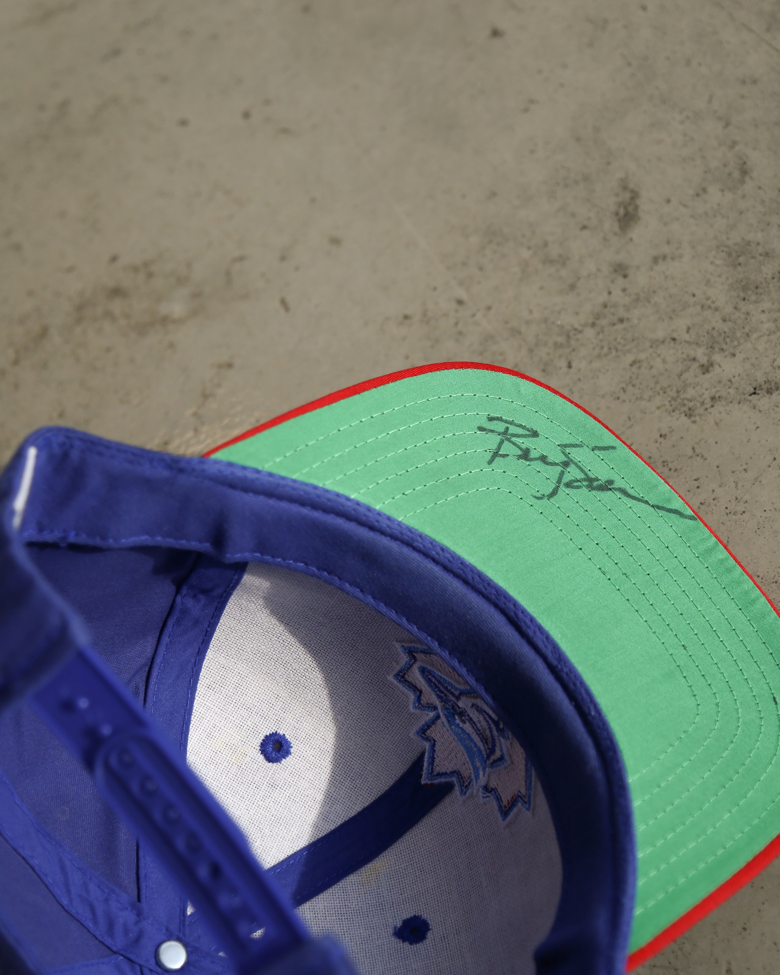 Vintage Retro Logo Toronto Blue Jays Snapback Hat Autographed by Big Sean