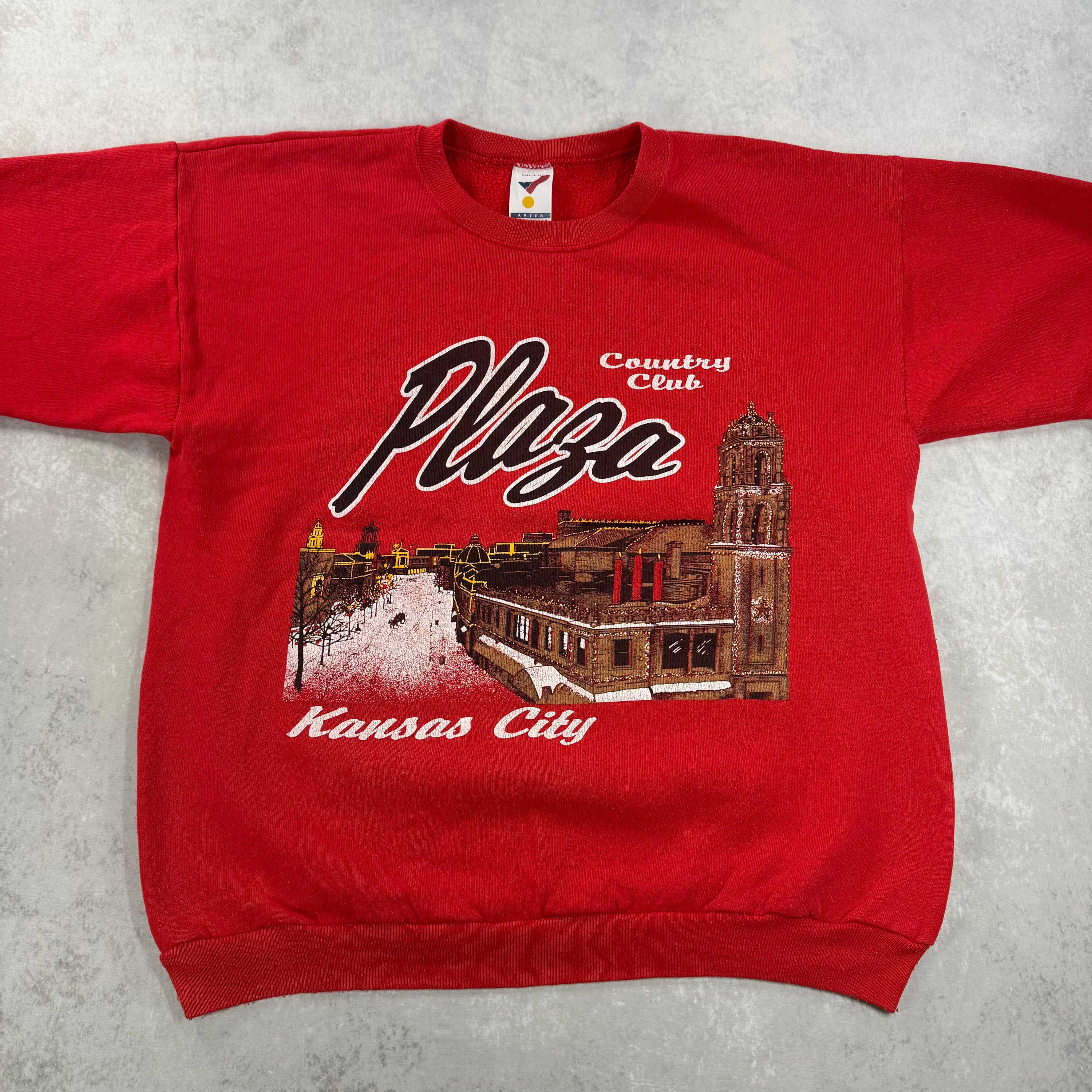 Vintage 90’s Kansas City Plaza Country Club Crewneck Sweatshirt Red (L)