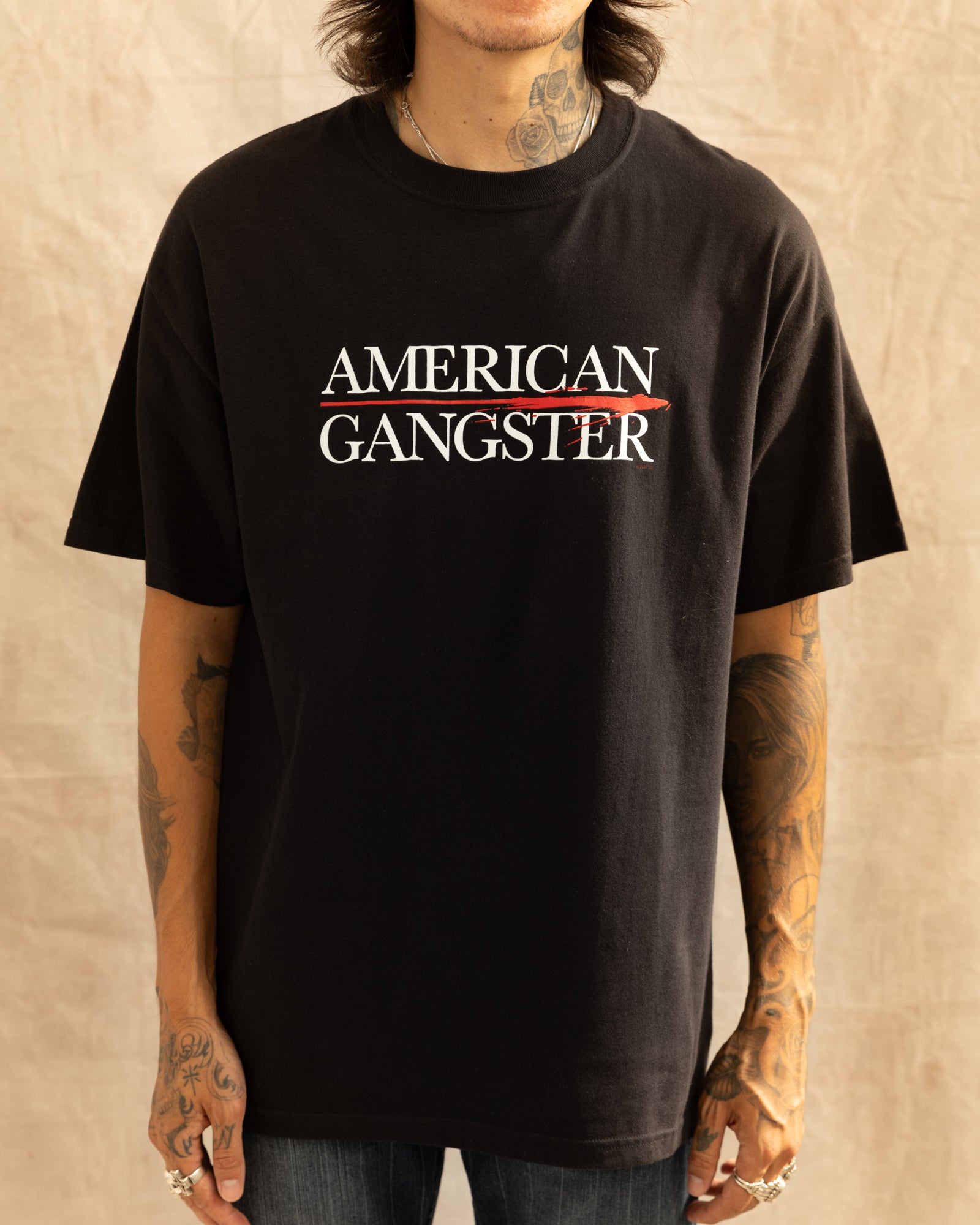 Vintage 2007 American Gangster Movie Promo T-Shirt Black (L)