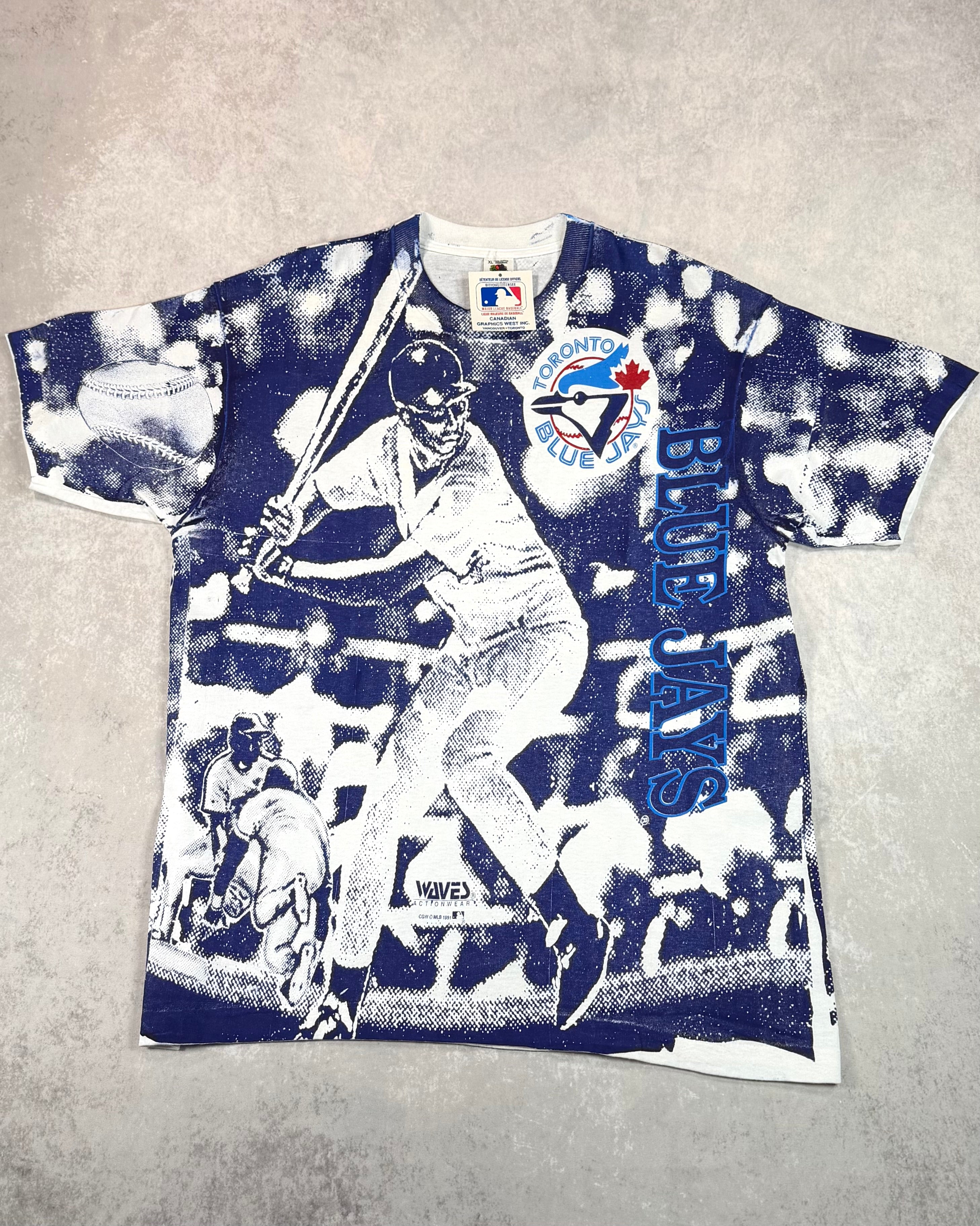 Vintage 1991 Toronto Blue Jays AOP T-Shirt (XL)