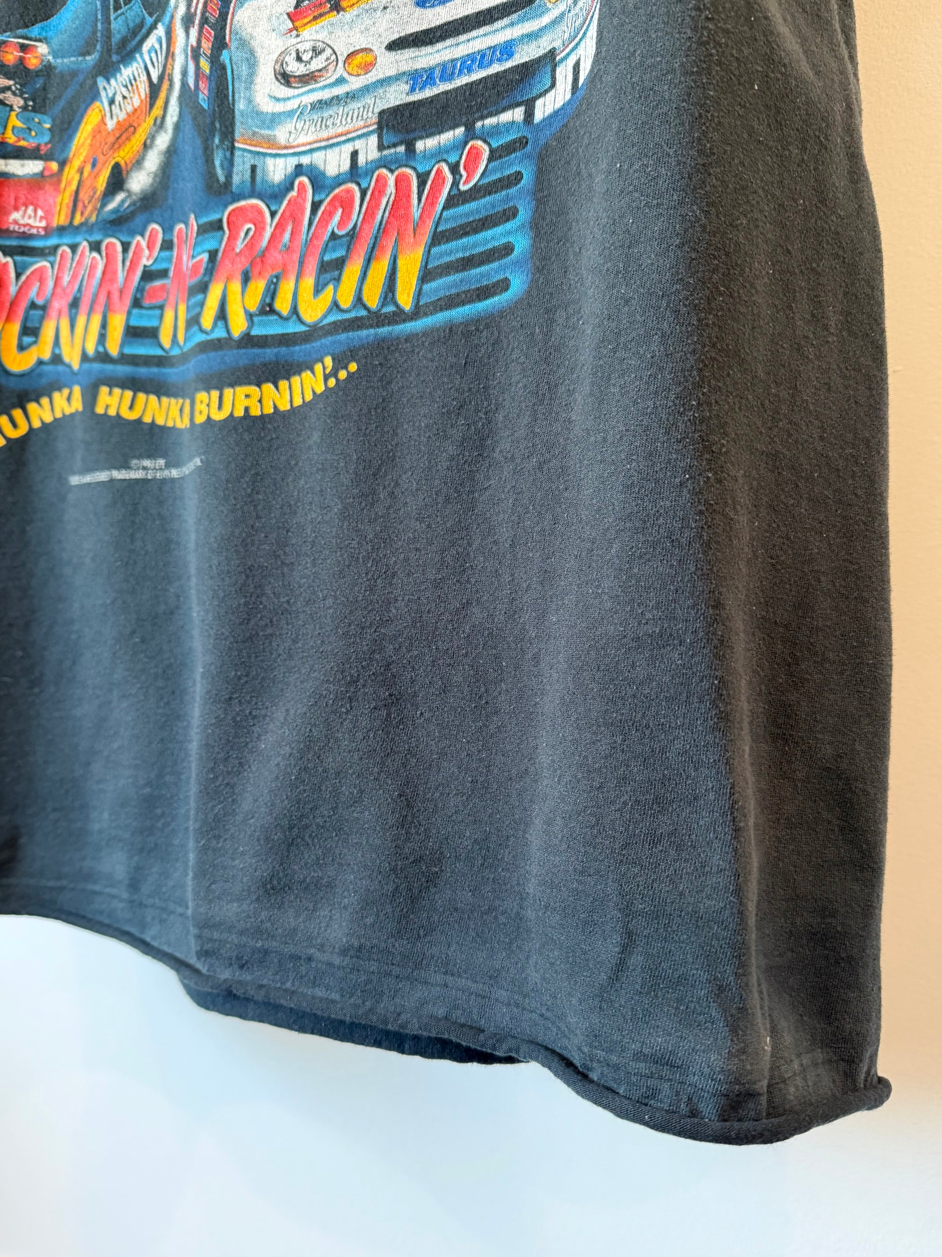Vintage 1998 Elvis Racing T-Shirt, Rusty Wallace & John Force (XL)