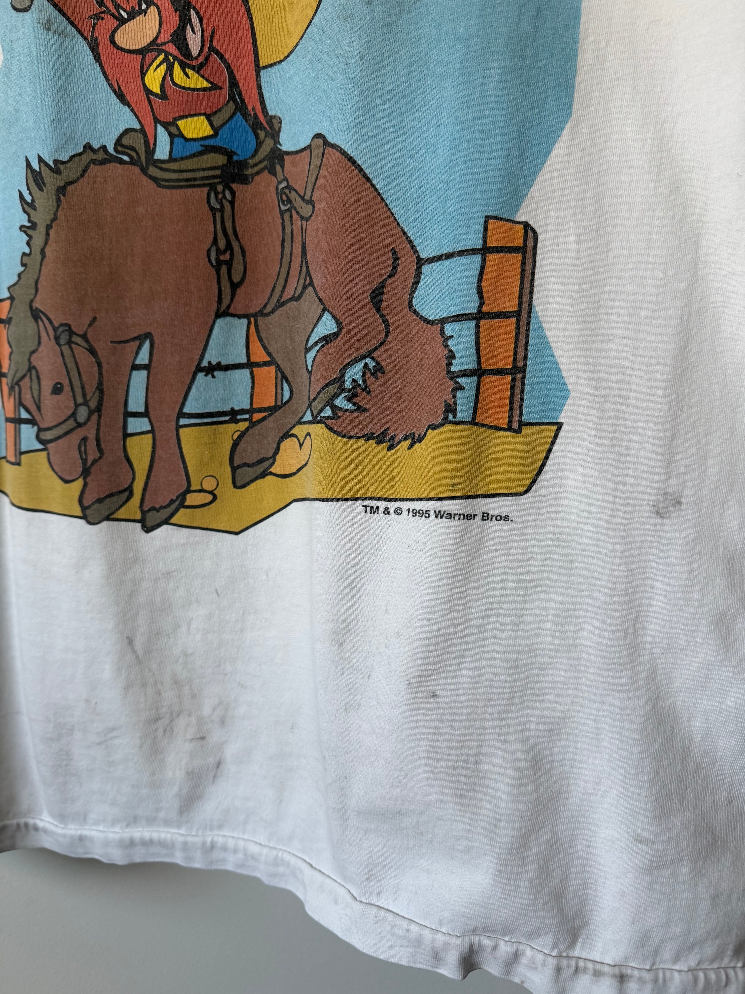 Vintage 1995 Yosemite Sam “Pullin’ Leather” T-Shirt White (XL)