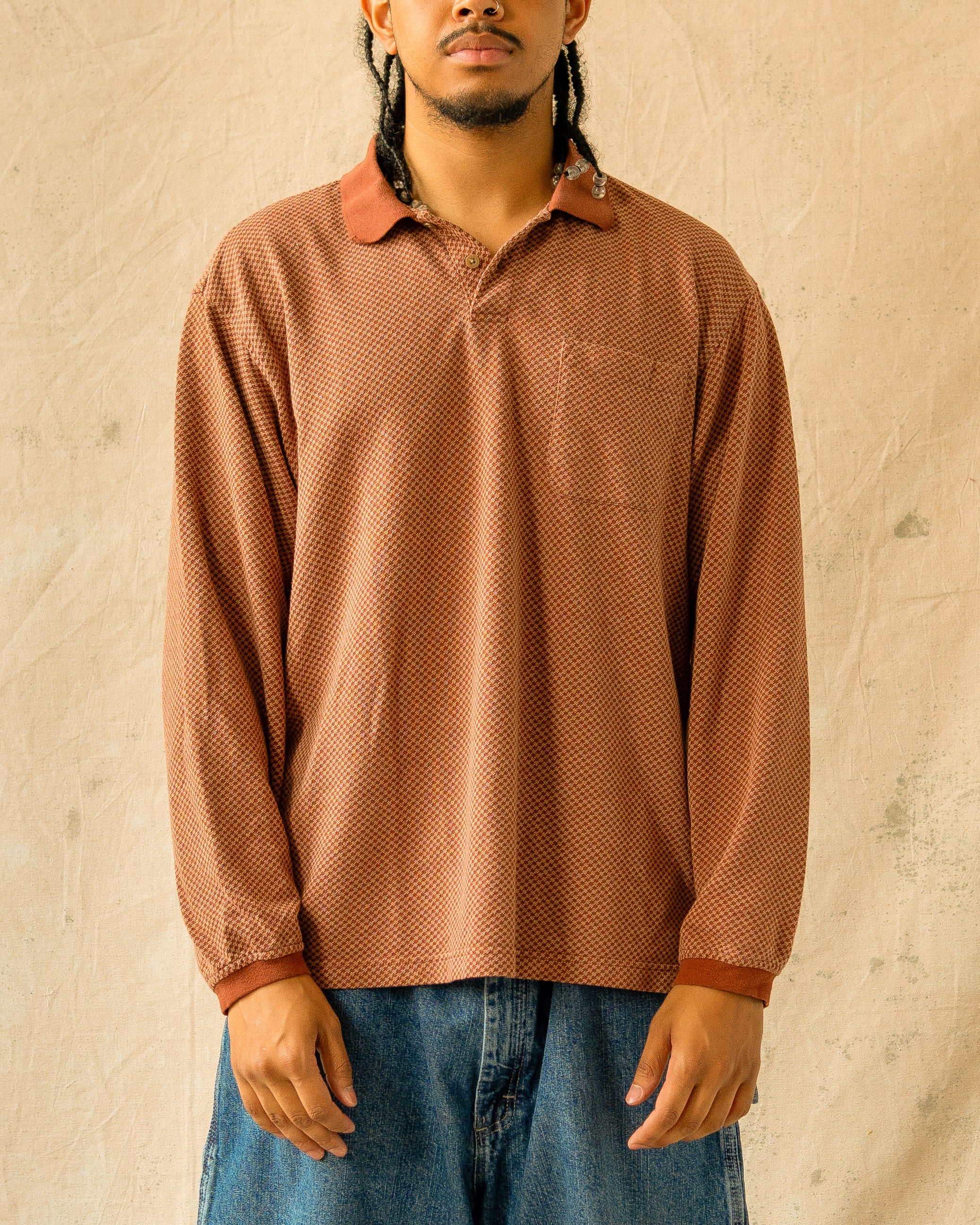 Vintage 90s Long Sleeve Collared Shirt Amber (XL)