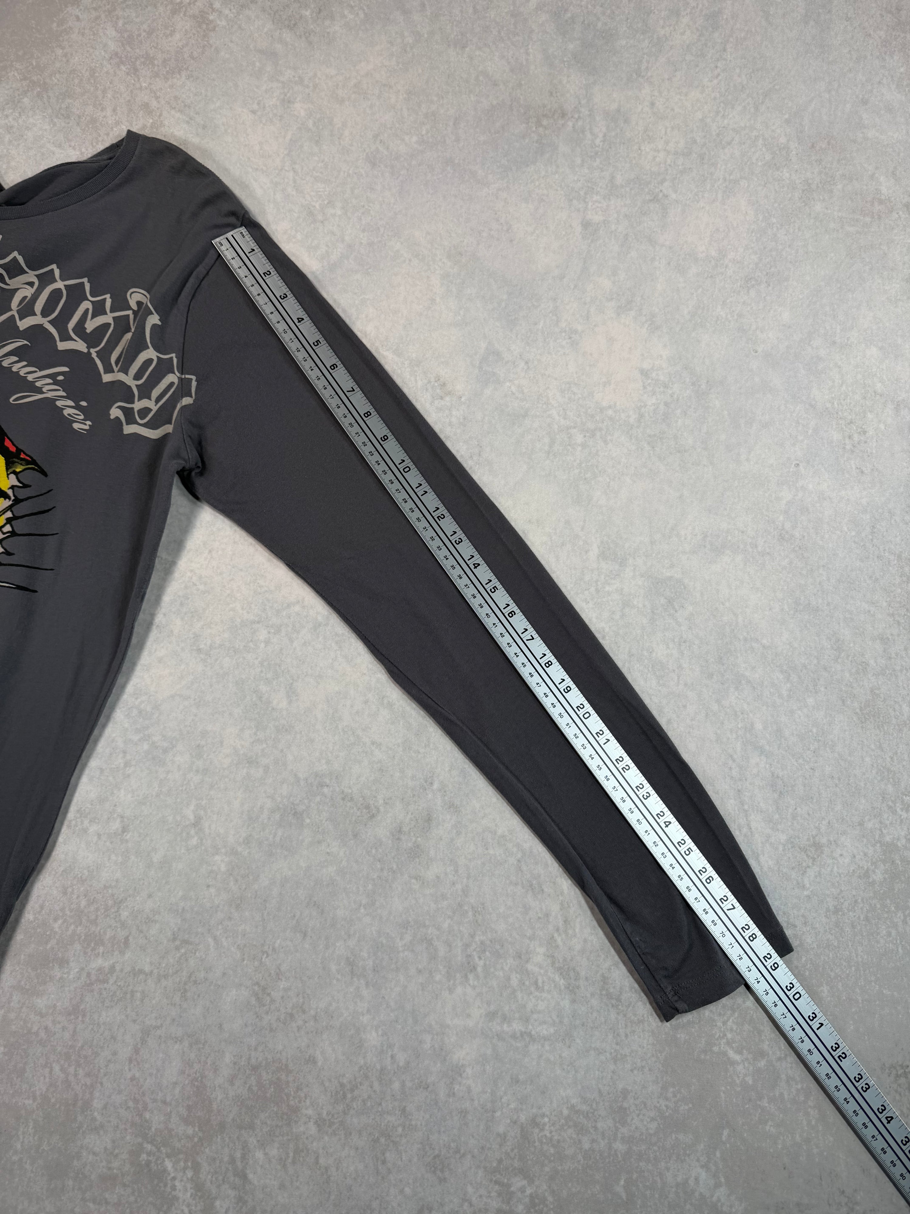 Vintage 2000’s Ed Hardy by Christian Audigier Tiger Longsleeve Shirt Grey (L)