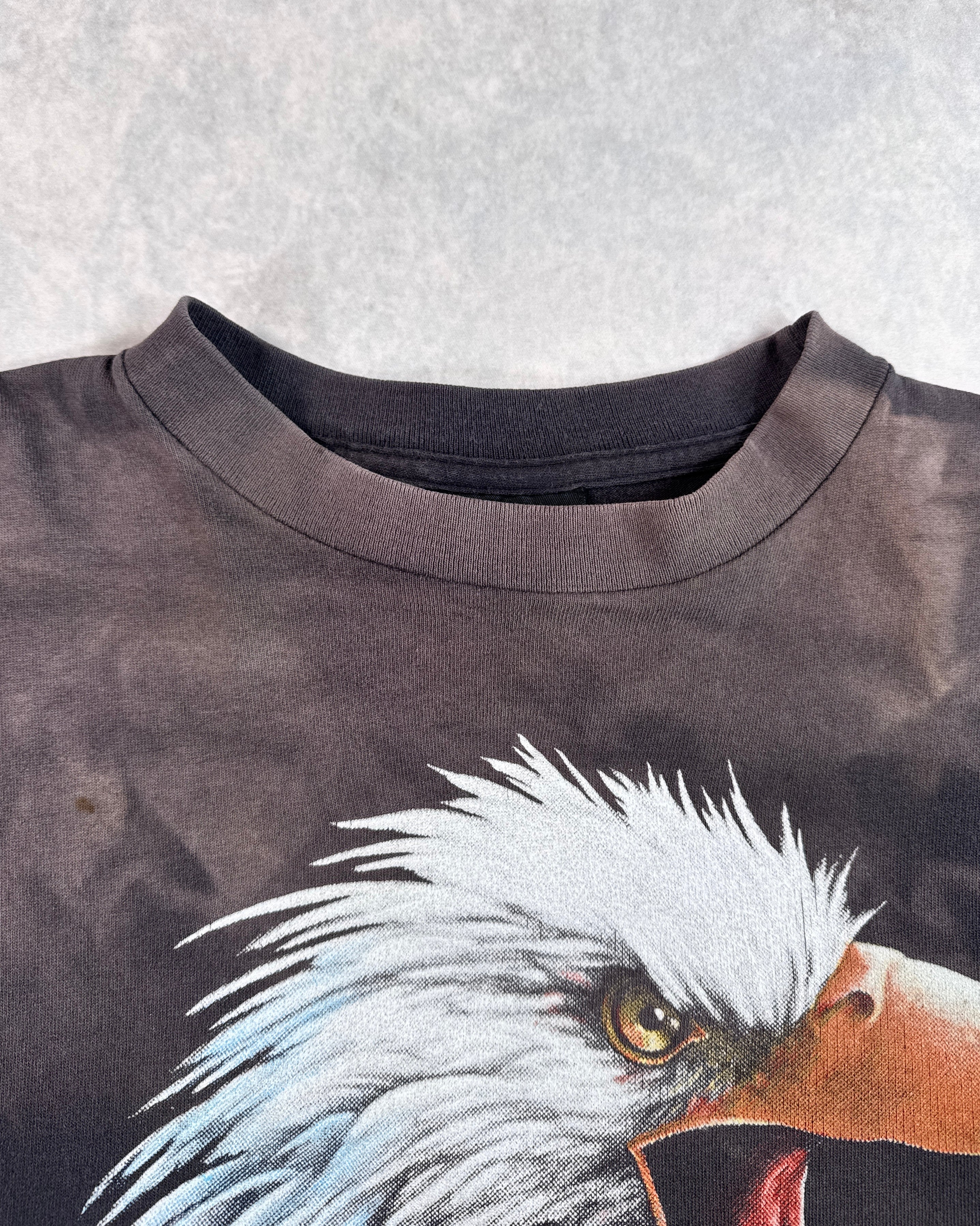 Vintage 1991 Harley Davidson 3D Emblem "Righteous Ruler" Faded T-Shirt (L)