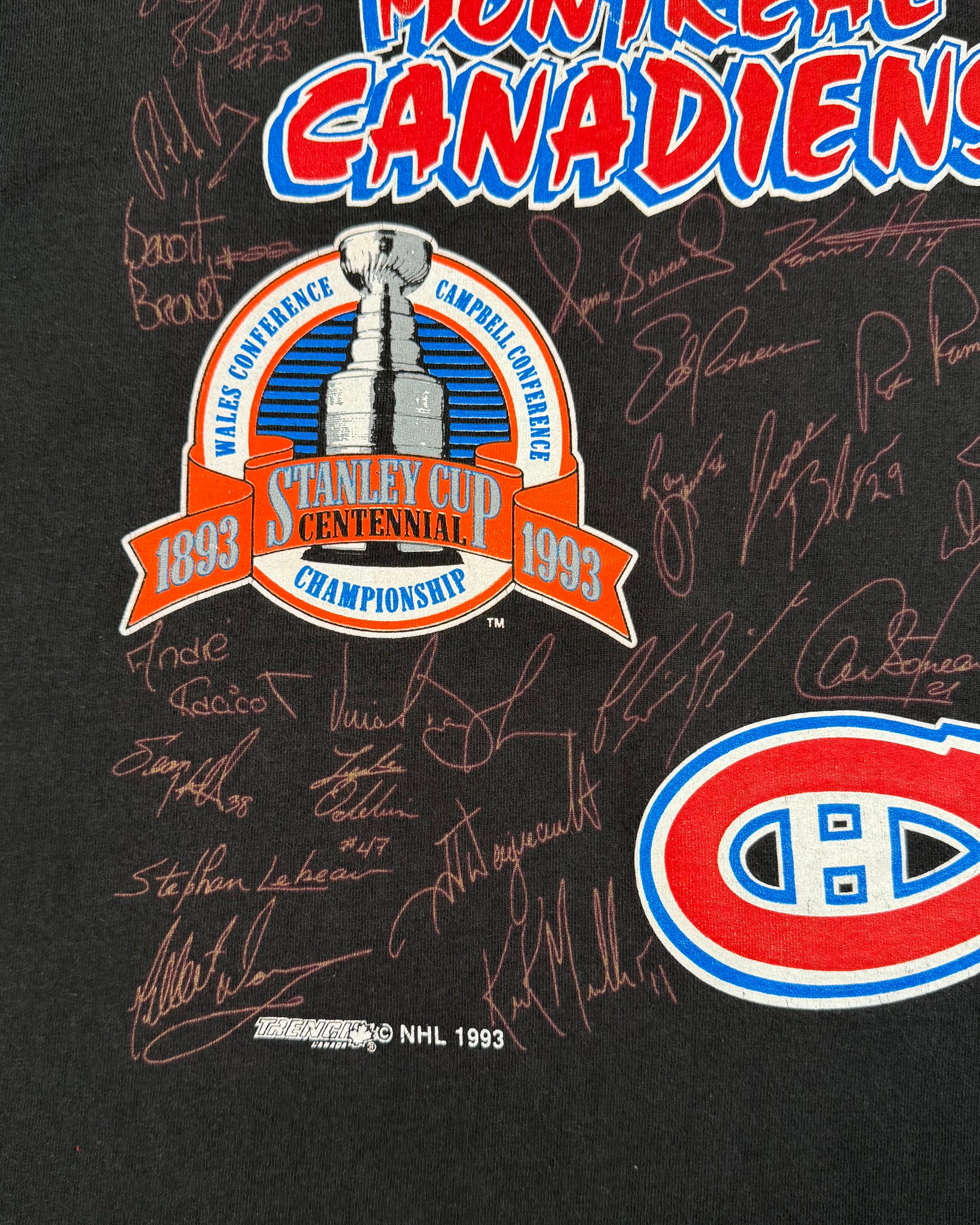 Vintage 1993 Montreal Canadiens NHL Stanley Cup Champions T-Shirt (L)
