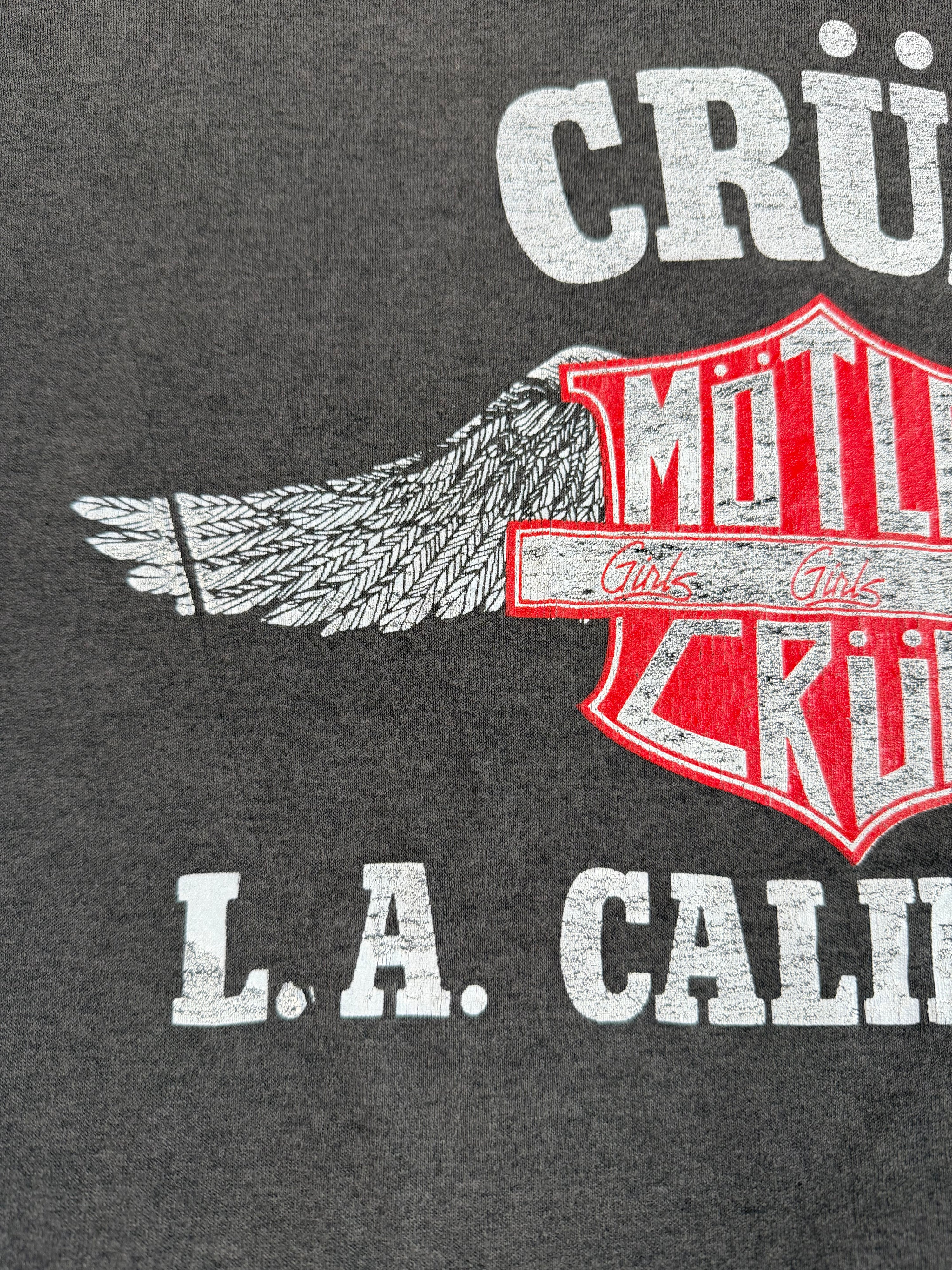 Vintage 1987 Motley Crue “Girls Girls Girls” “LA California” Band T-Shirt Faded Black (S/M)