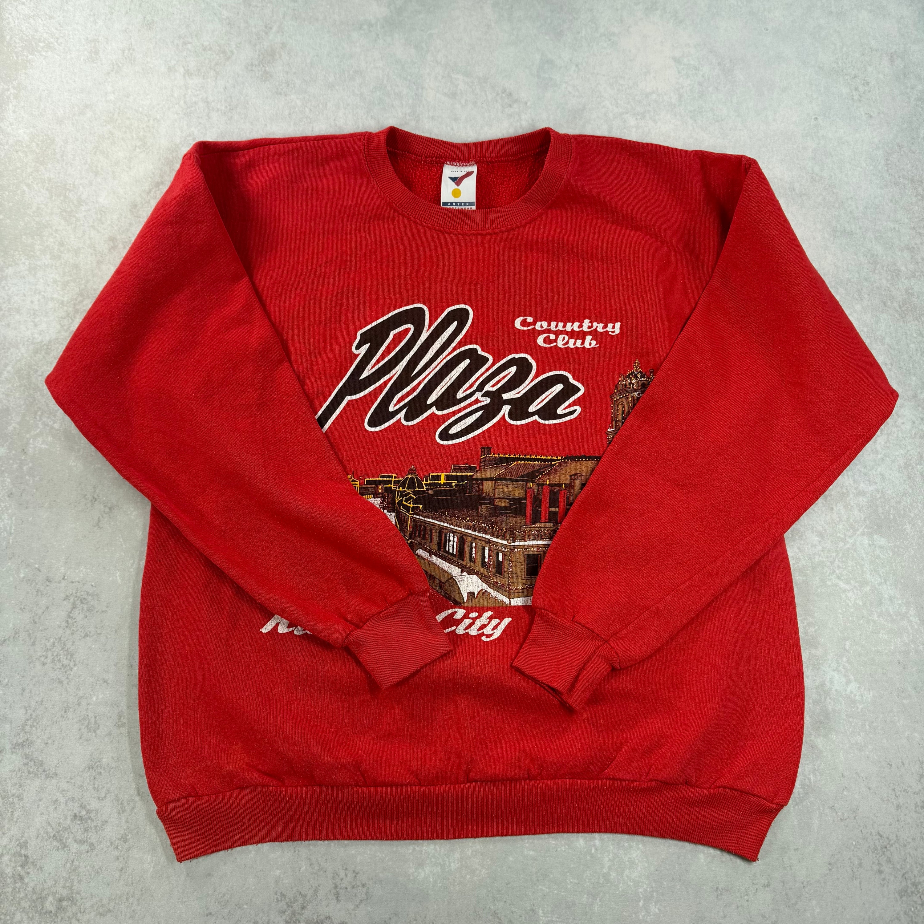 Vintage 90’s Kansas City Plaza Country Club Crewneck Sweatshirt Red (L)