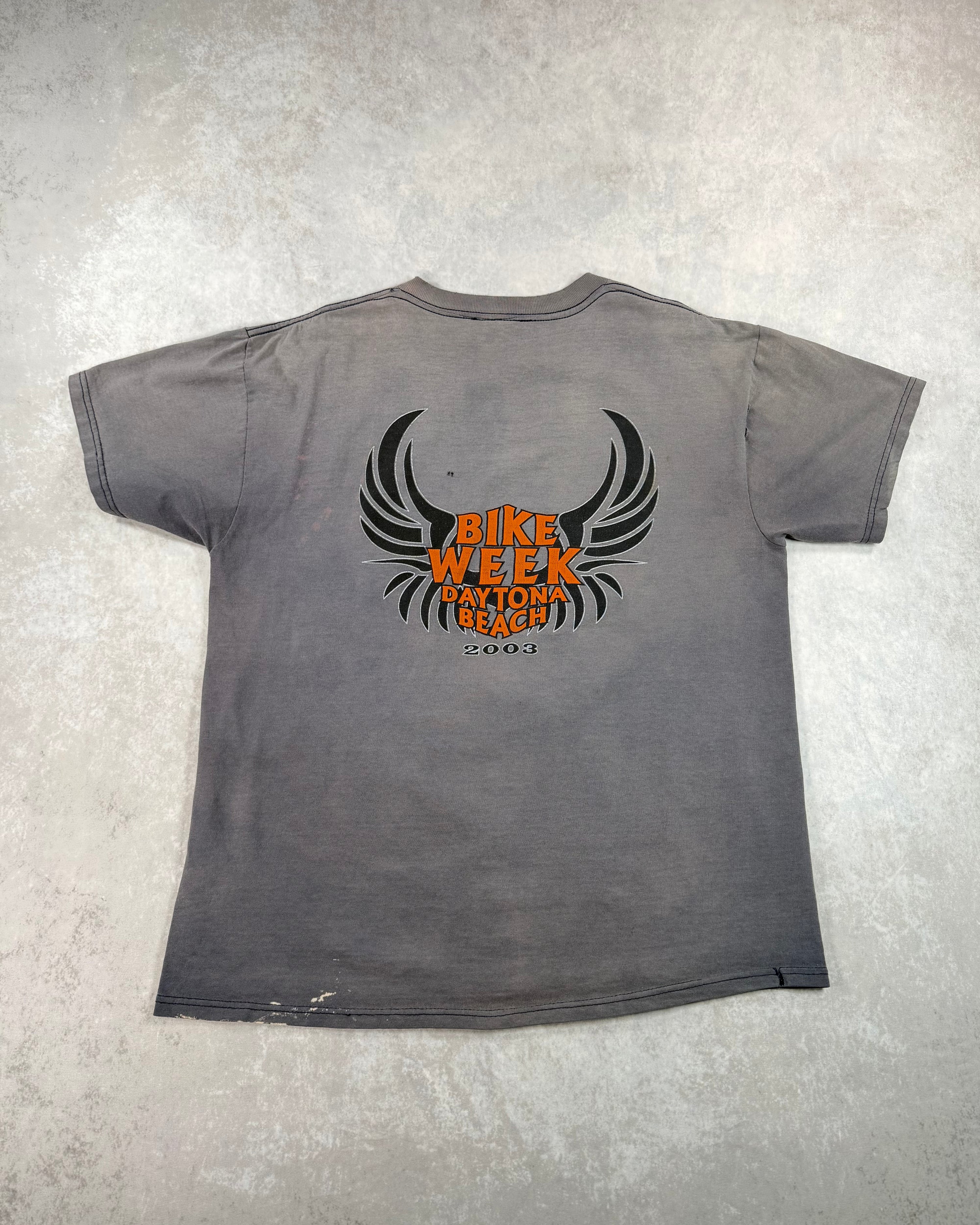 Vintage 2003 Bike Week Daytona Beach Faded T-Shirt (L)