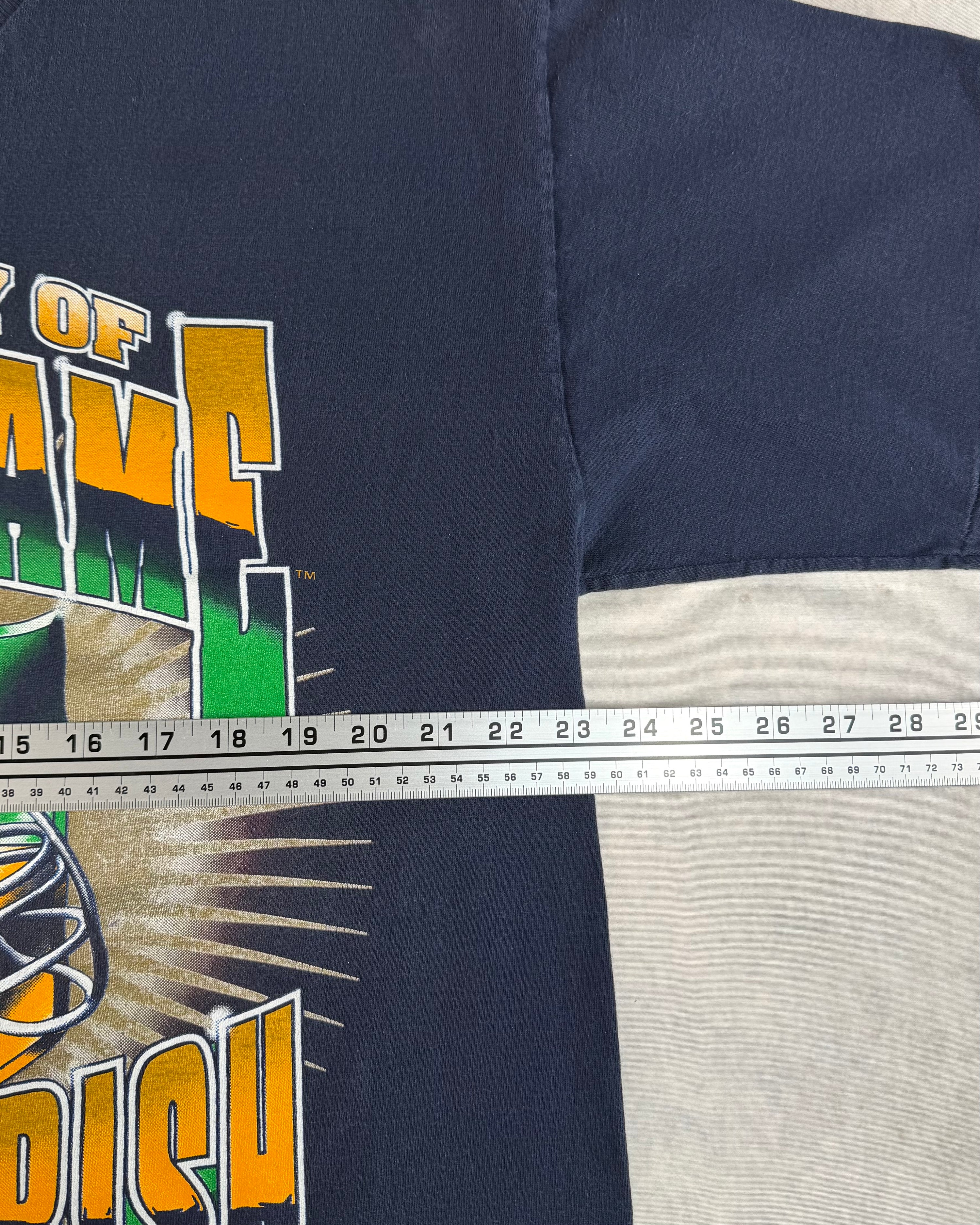 Vintage 90’s University of Notre Dame “Fightin’ Irish” T-Shirt Navy (XL)