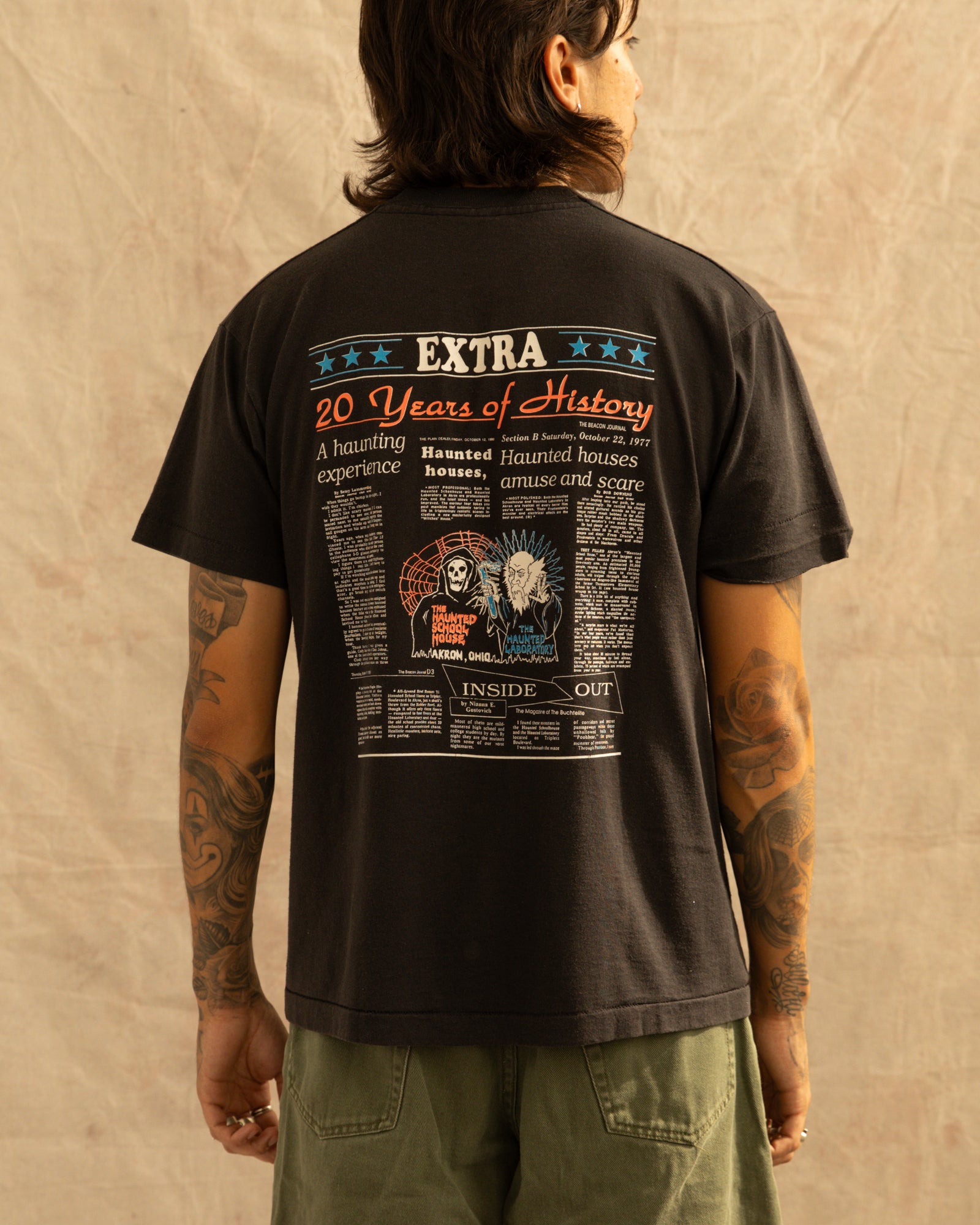 Vintage 1993 The Haunted School House T-Shirt Black (L)