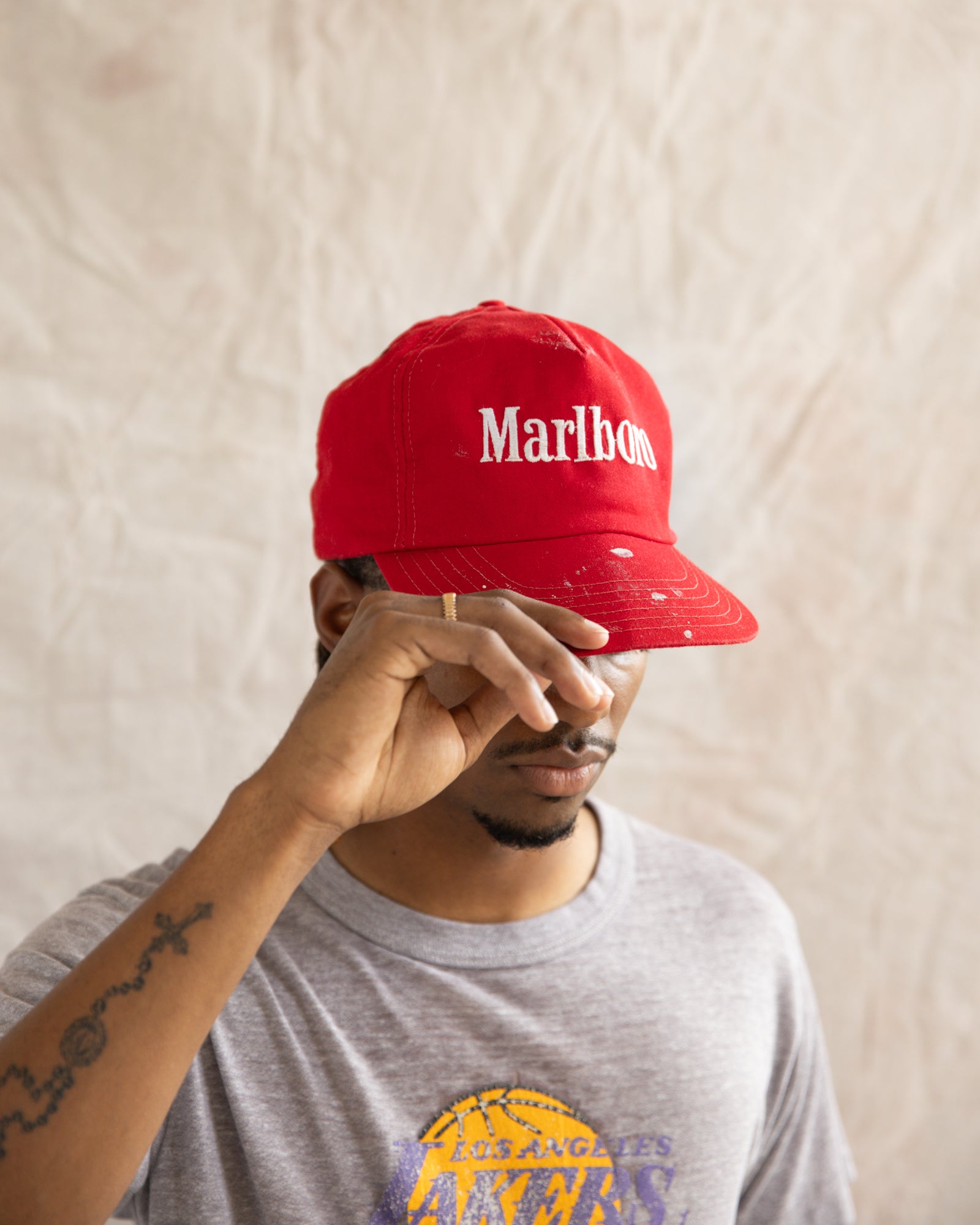 Vintage 90s Marlboro Snapback Hat Red