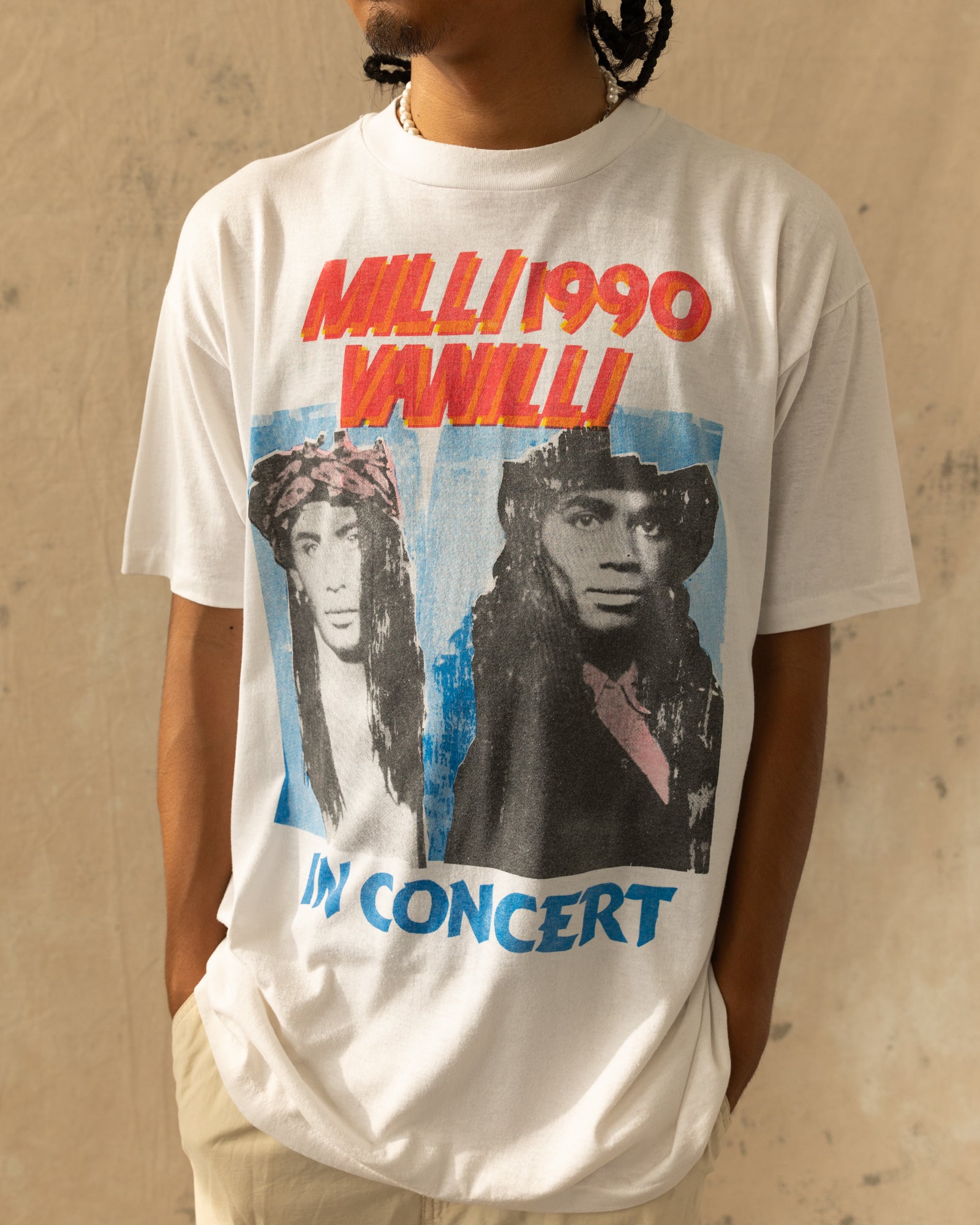 Vintage 1990 Milli Vanilli In Concert T-Shirt White (XL)