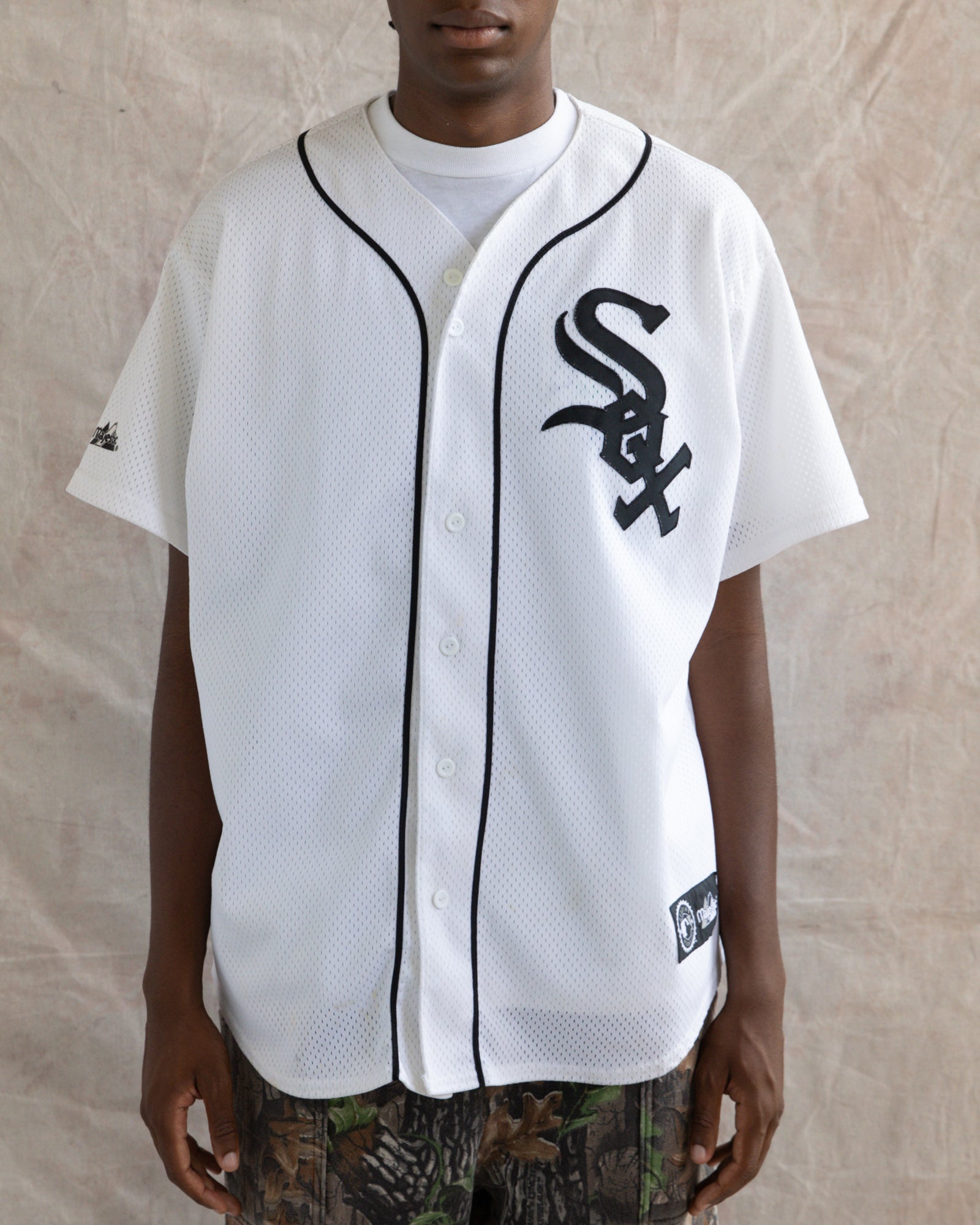 Vintage White Sox MLB Baseball Jersey White (XL)