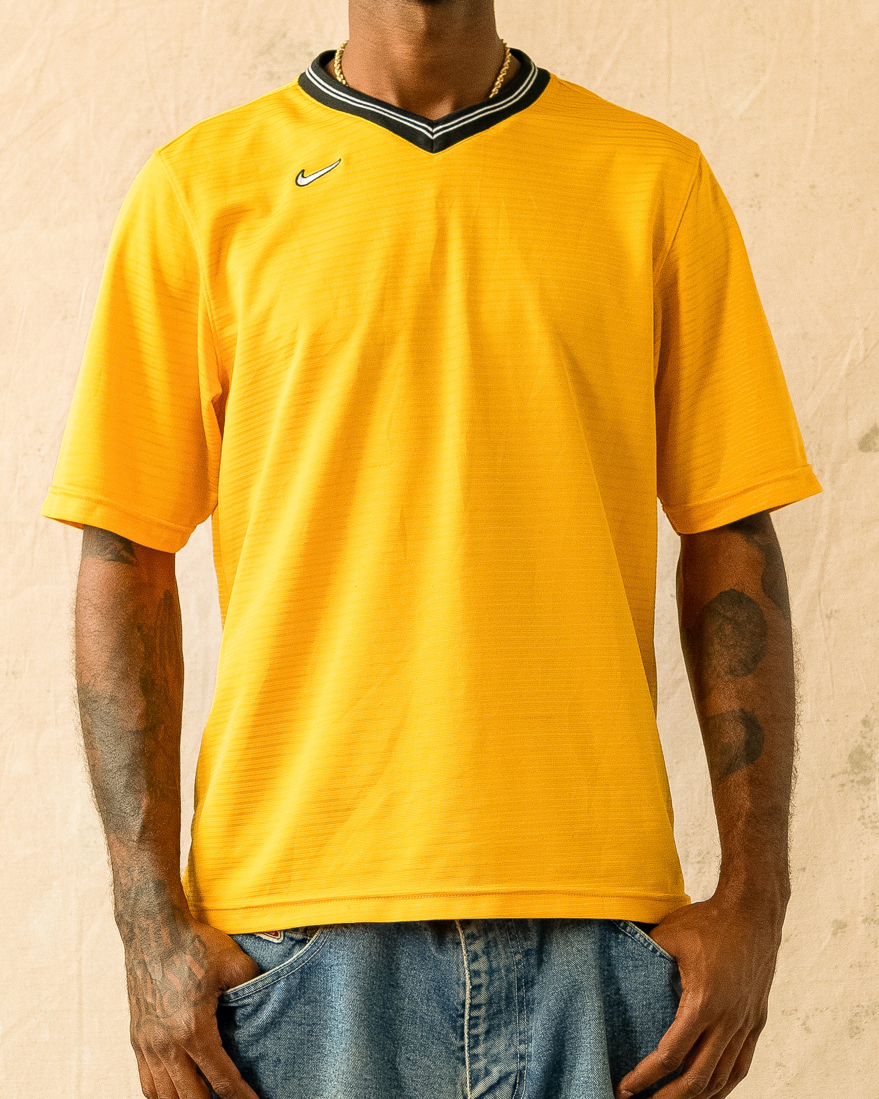 Vintage Y2K Nike Soccer Jersey Yellow (L)