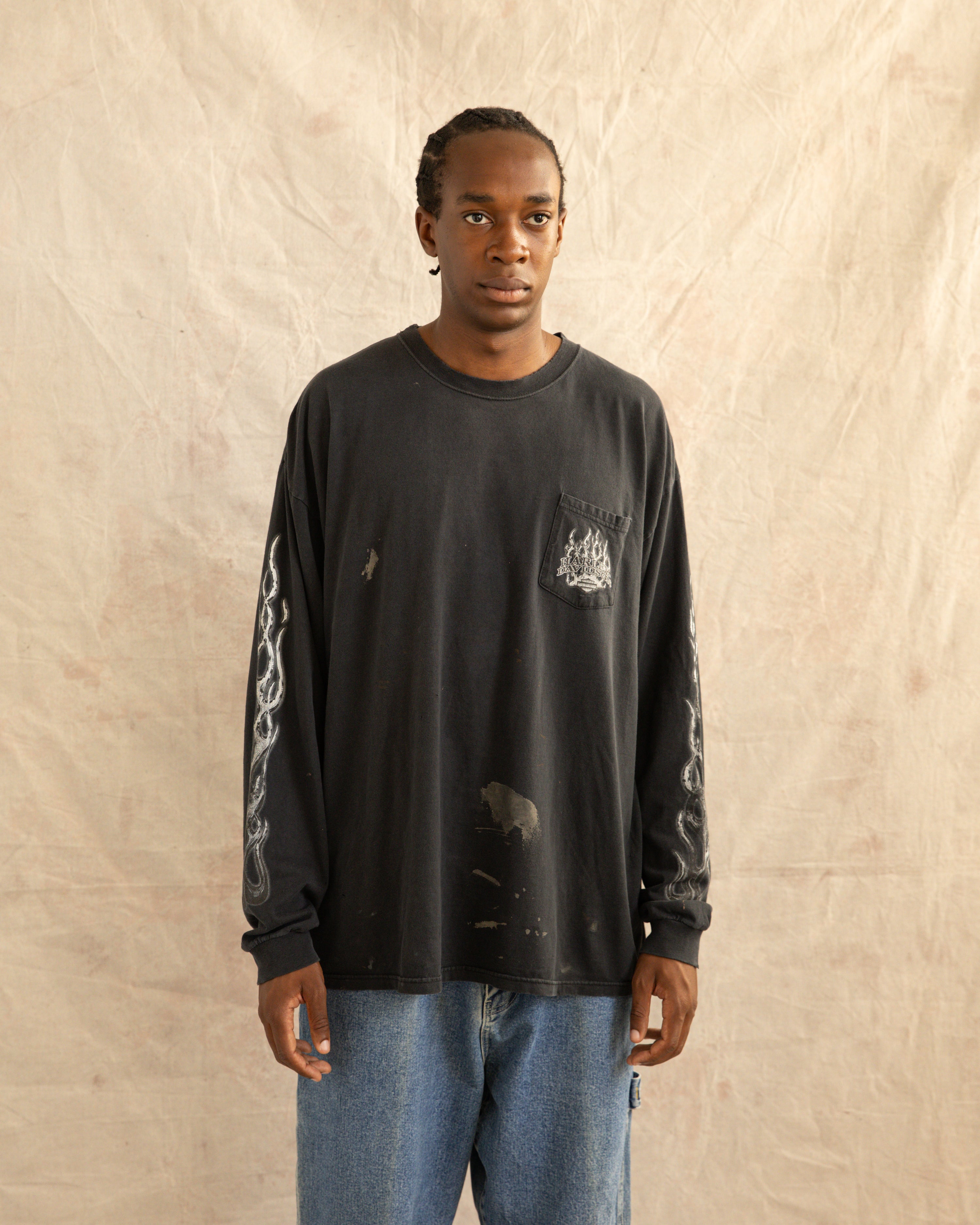 Vintage 90s Harley Davidson Hollywood Longsleeve Black (XL)