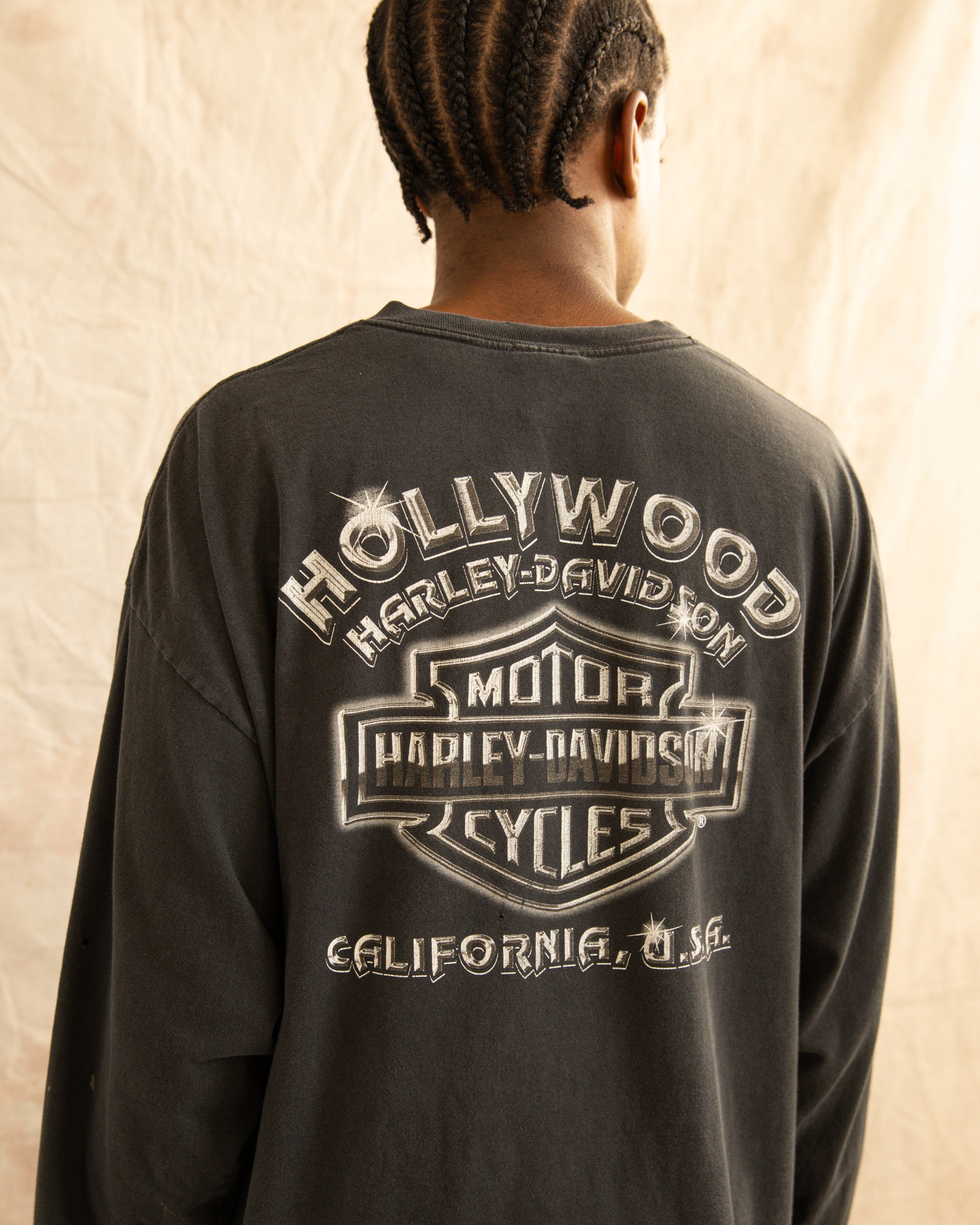 Vintage 90s Harley Davidson Hollywood Longsleeve Black (XL)