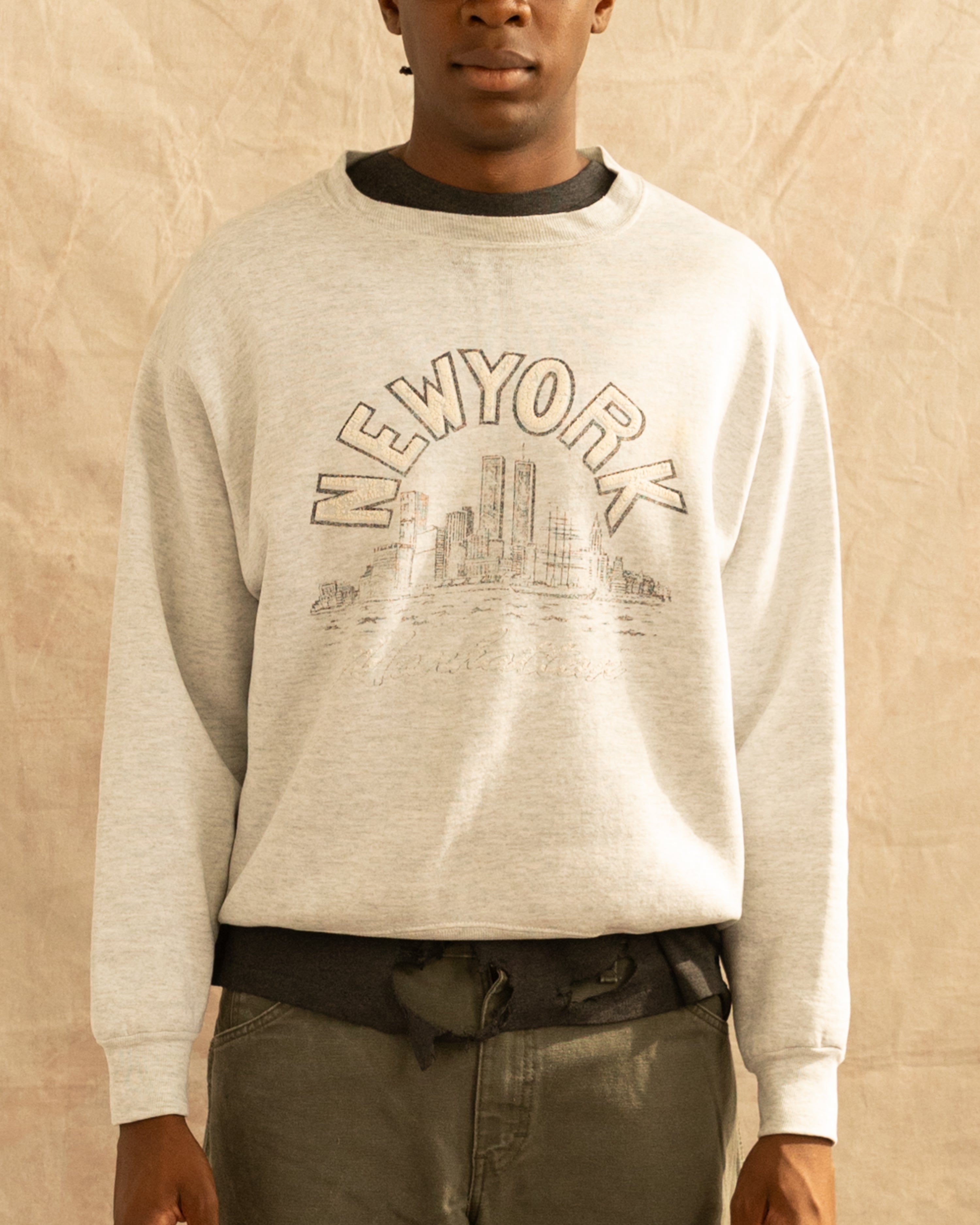 Vintage 90s New York City Souvenir Crewneck Grey (L)