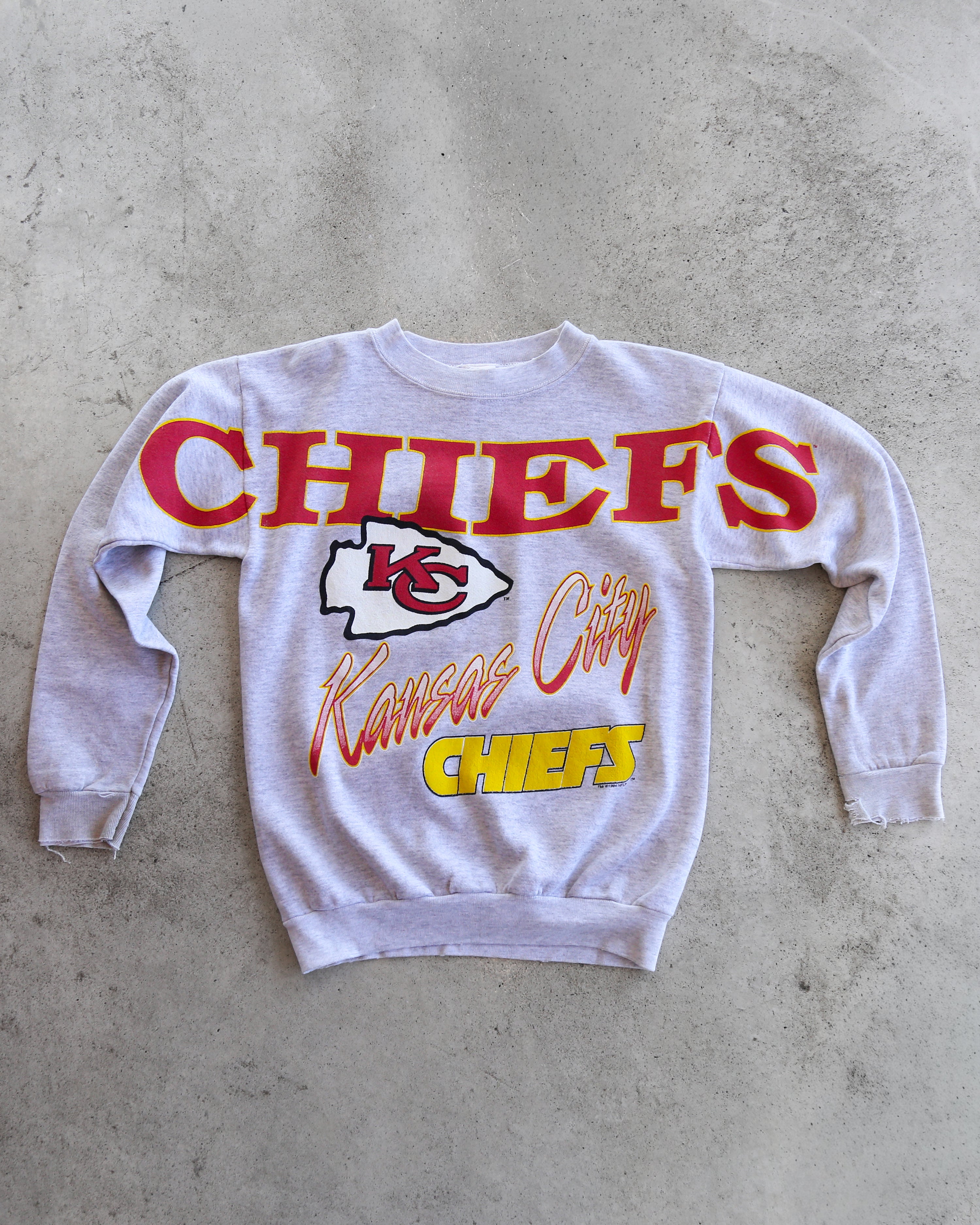 Kansas City Chiefs Football Crewneck Grey (S)